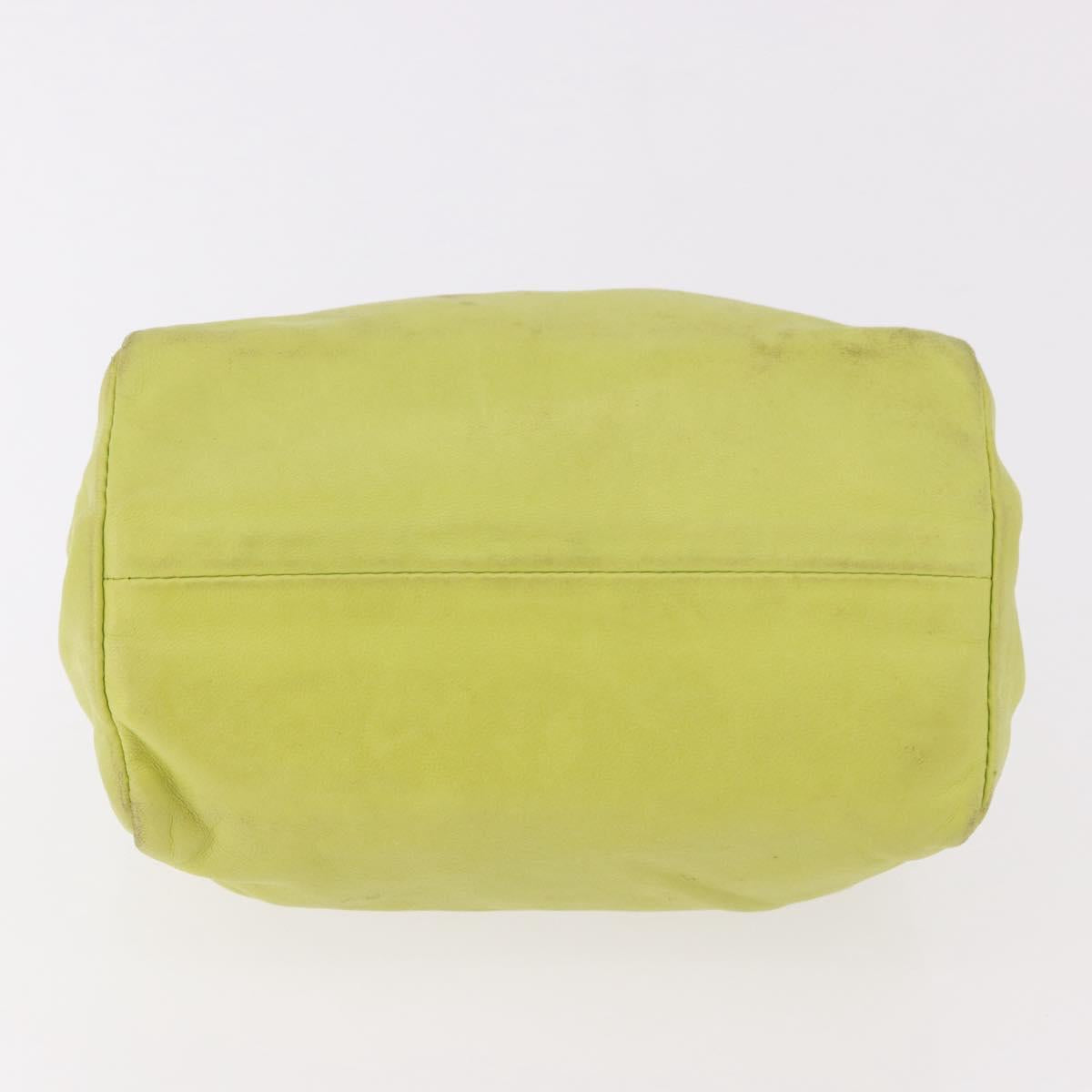 Miu Miu Hand Pouch Leather Green Gold Auth bs35699A