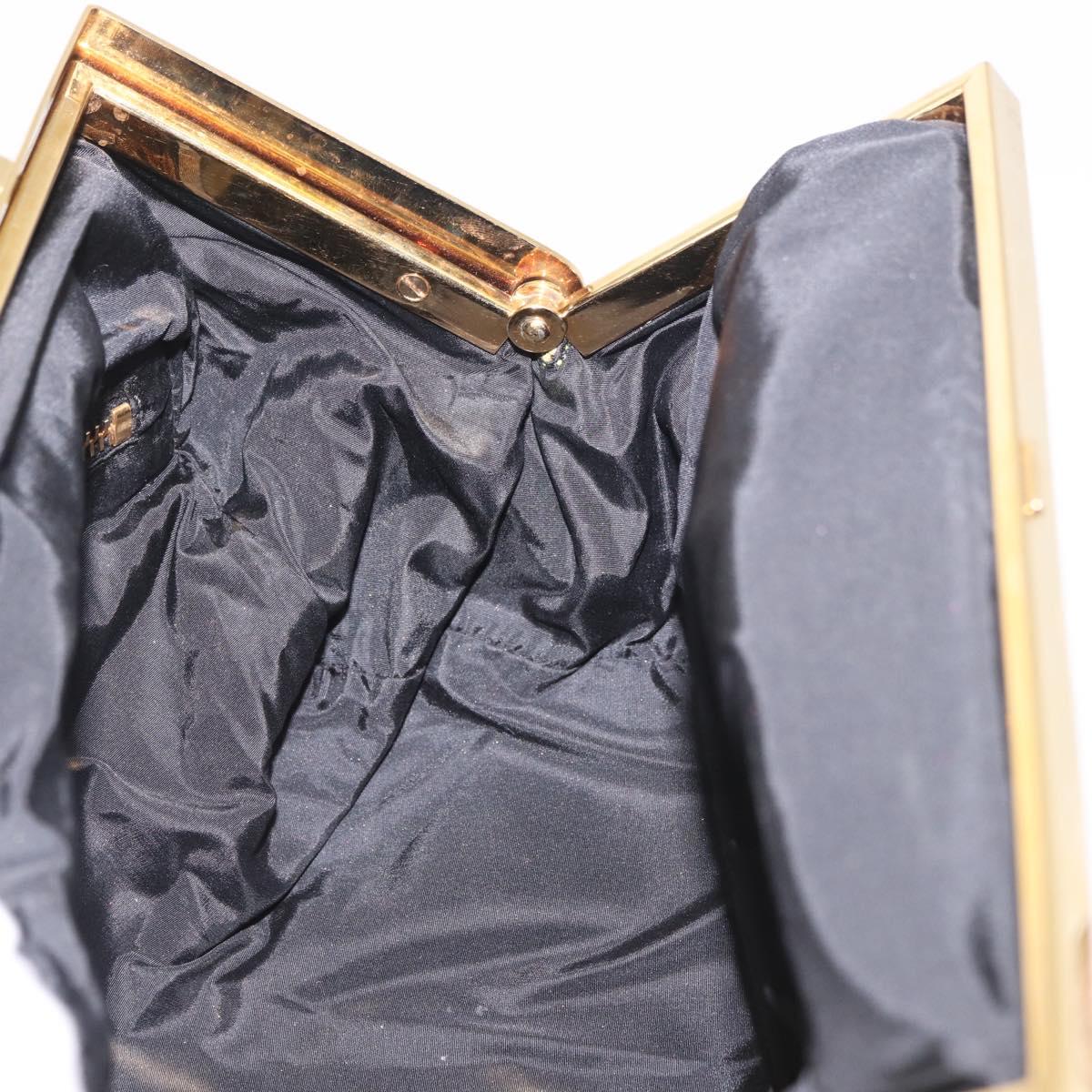 Miu Miu Hand Pouch Leather Green Gold Auth bs35699A