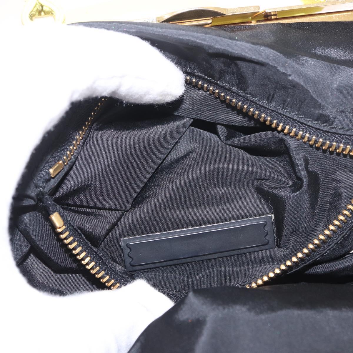 Miu Miu Hand Pouch Leather Green Gold Auth bs35699A