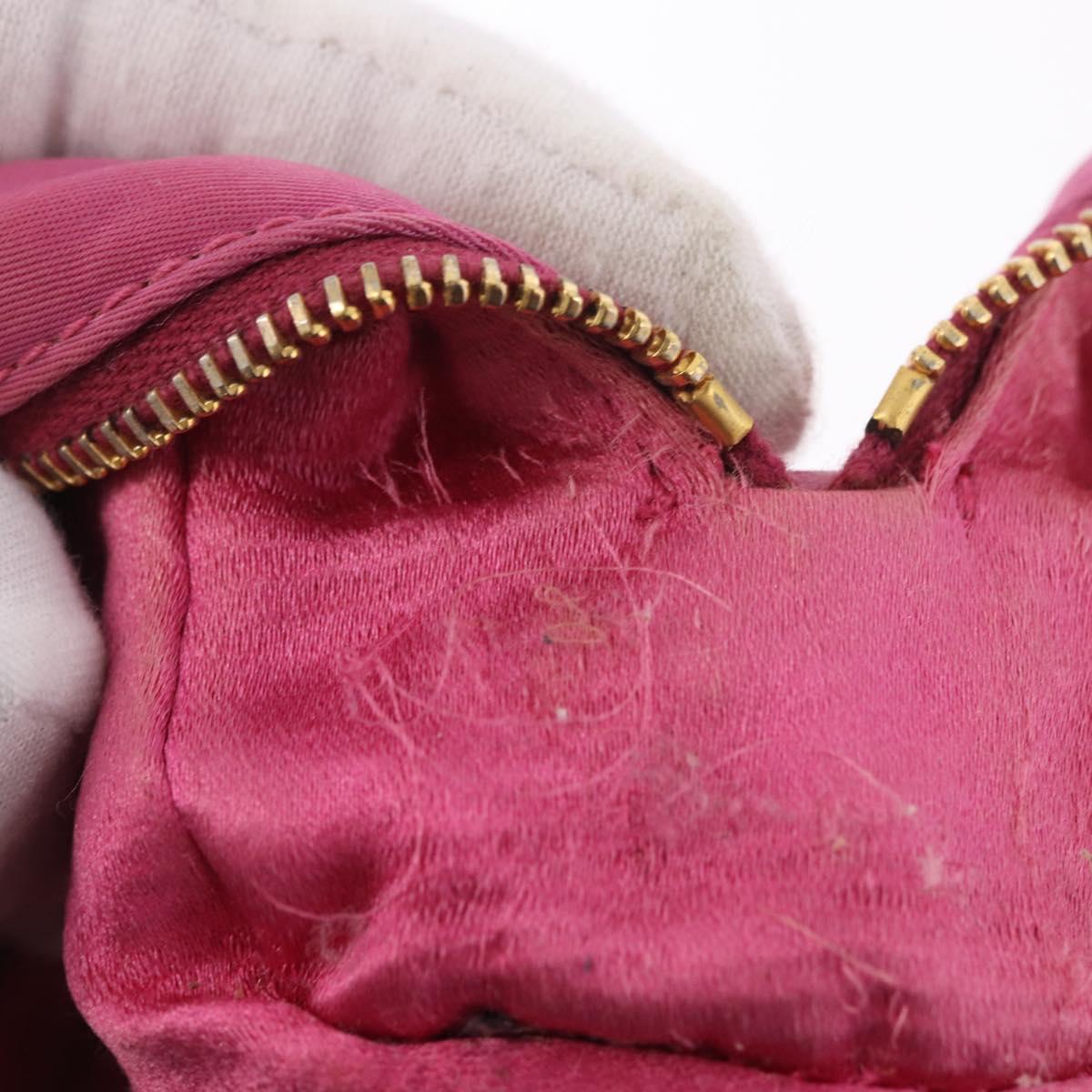 Miu Miu Matelasse Pouch Nylon Pink Gold Auth bs35700