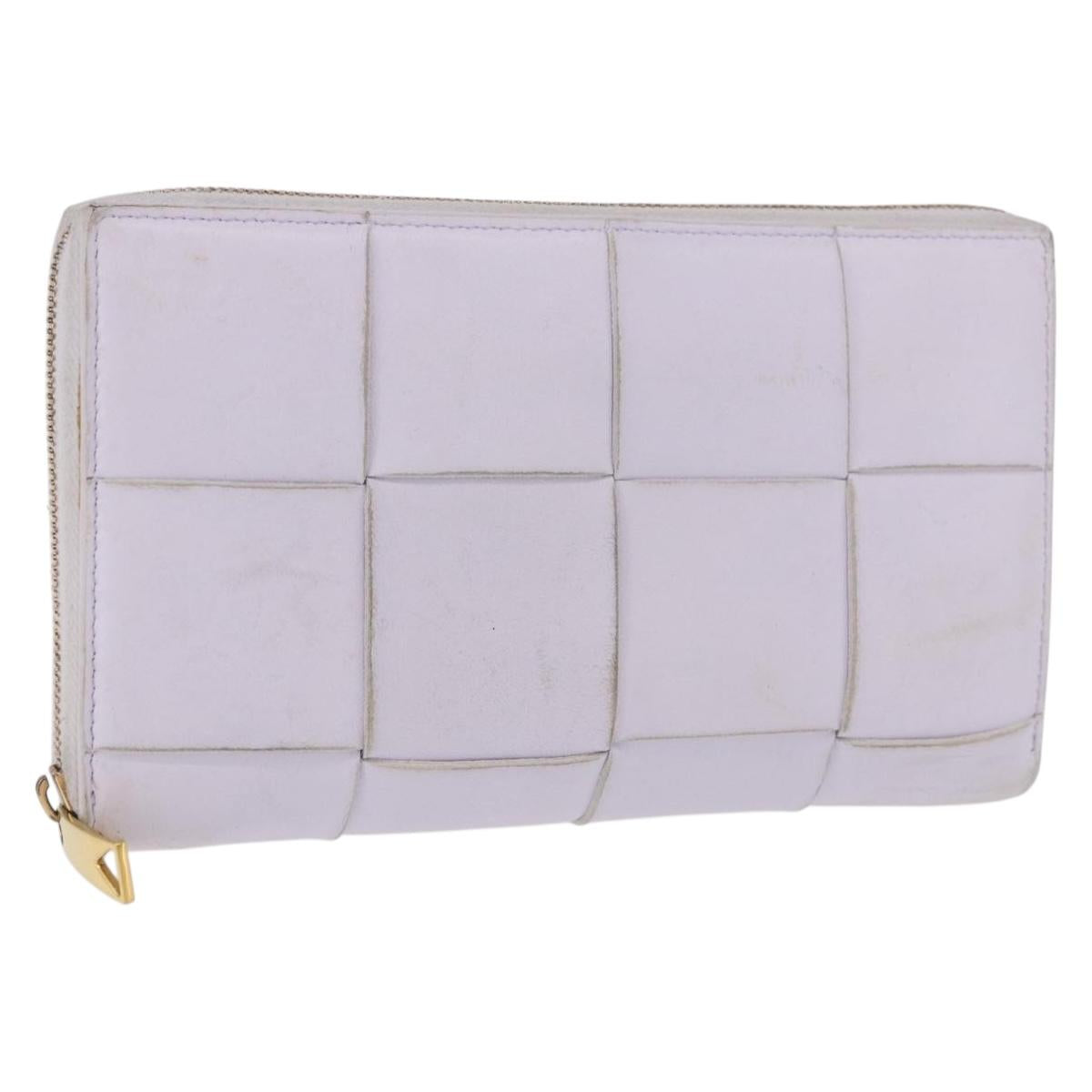 BOTTEGA VENETA MAXI INTRECCIATO Long Wallet Leather Purple Gold Auth bs35701