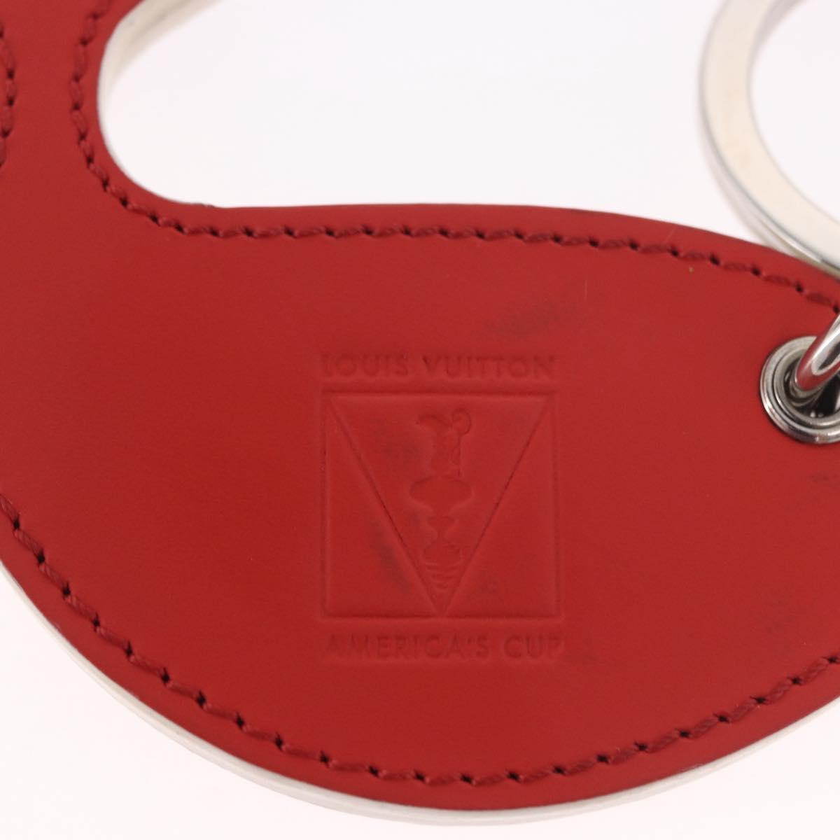 LOUIS VUITTON Whale America's Cup Charm Leather Red Black M62347 Auth bs35710V