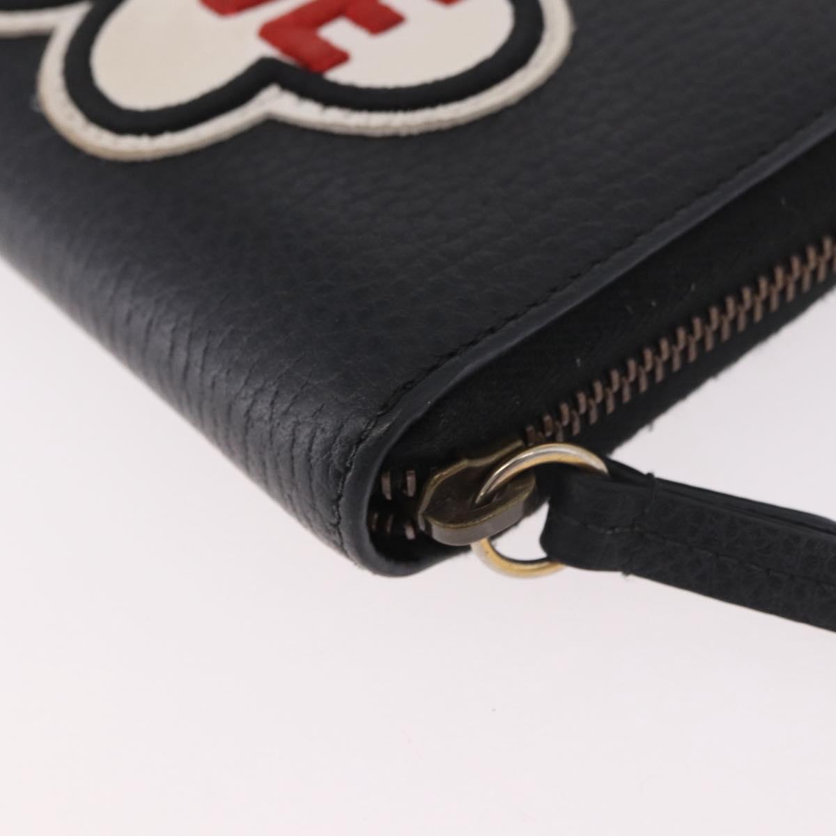 GUCCI GG Marmont Long Wallet Leather Black Gold 474584 Auth bs35713A
