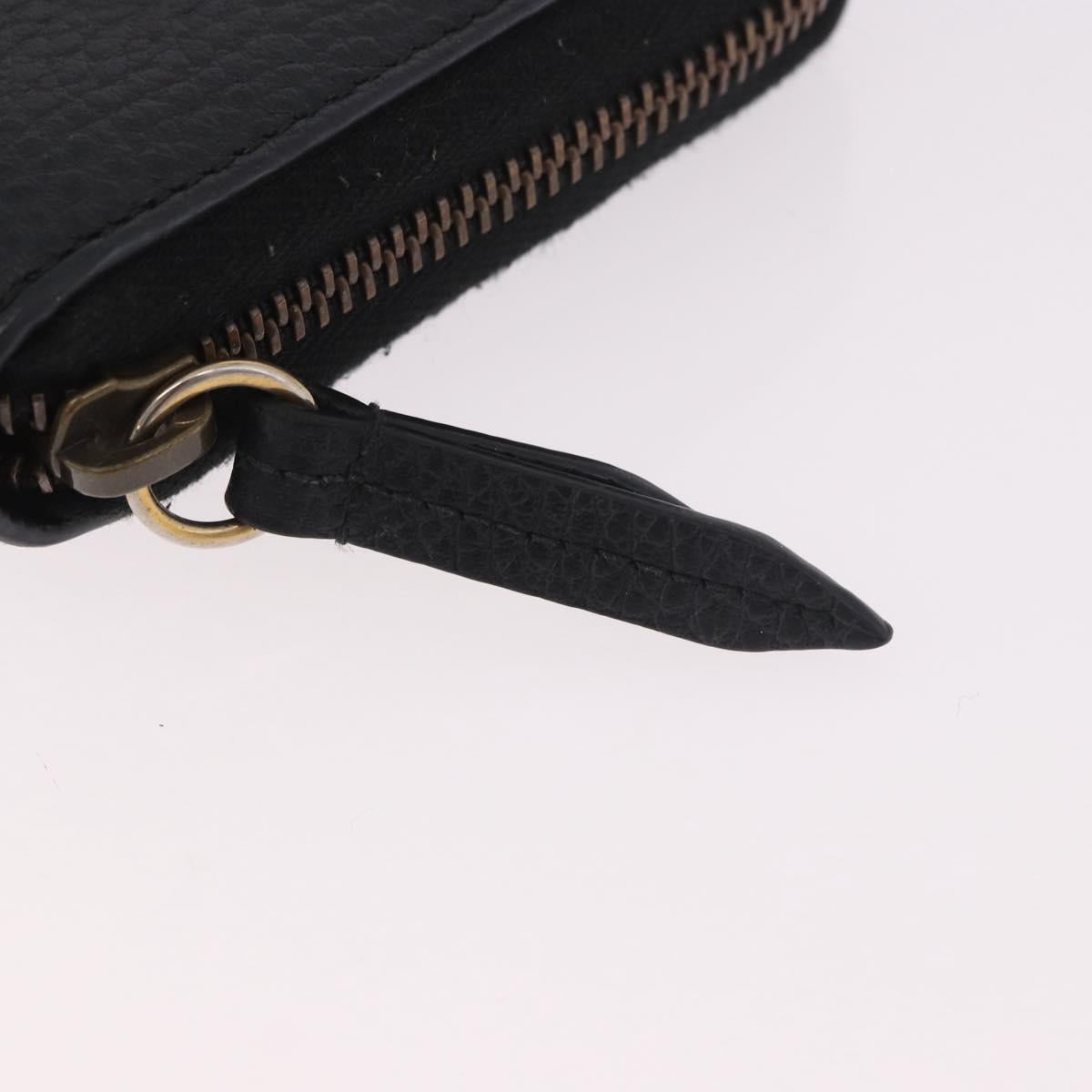 GUCCI GG Marmont Long Wallet Leather Black Gold 474584 Auth bs35713A
