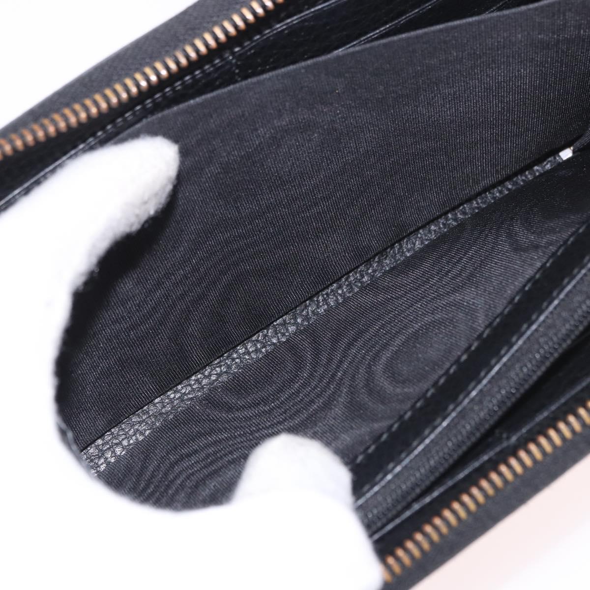 GUCCI GG Marmont Long Wallet Leather Black Gold 474584 Auth bs35713A