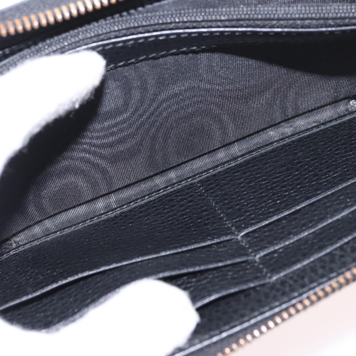 GUCCI GG Marmont Long Wallet Leather Black Gold 474584 Auth bs35713A