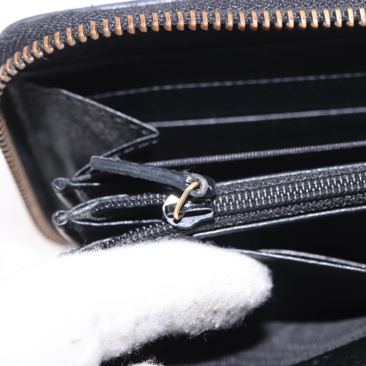 GUCCI GG Marmont Long Wallet Leather Black Gold 474584 Auth bs35713A