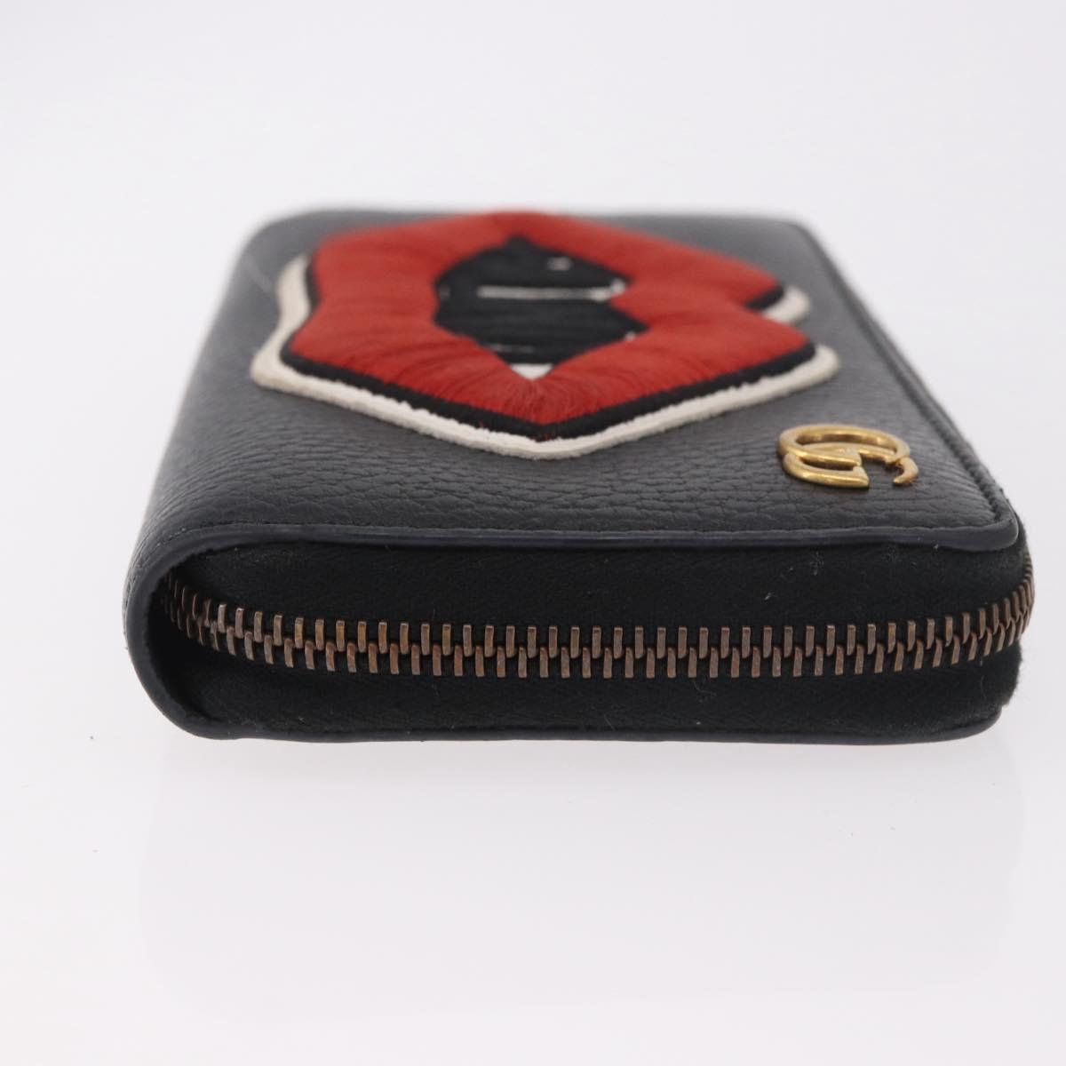 GUCCI GG Marmont Long Wallet Leather Black Gold 474584 Auth bs35713A