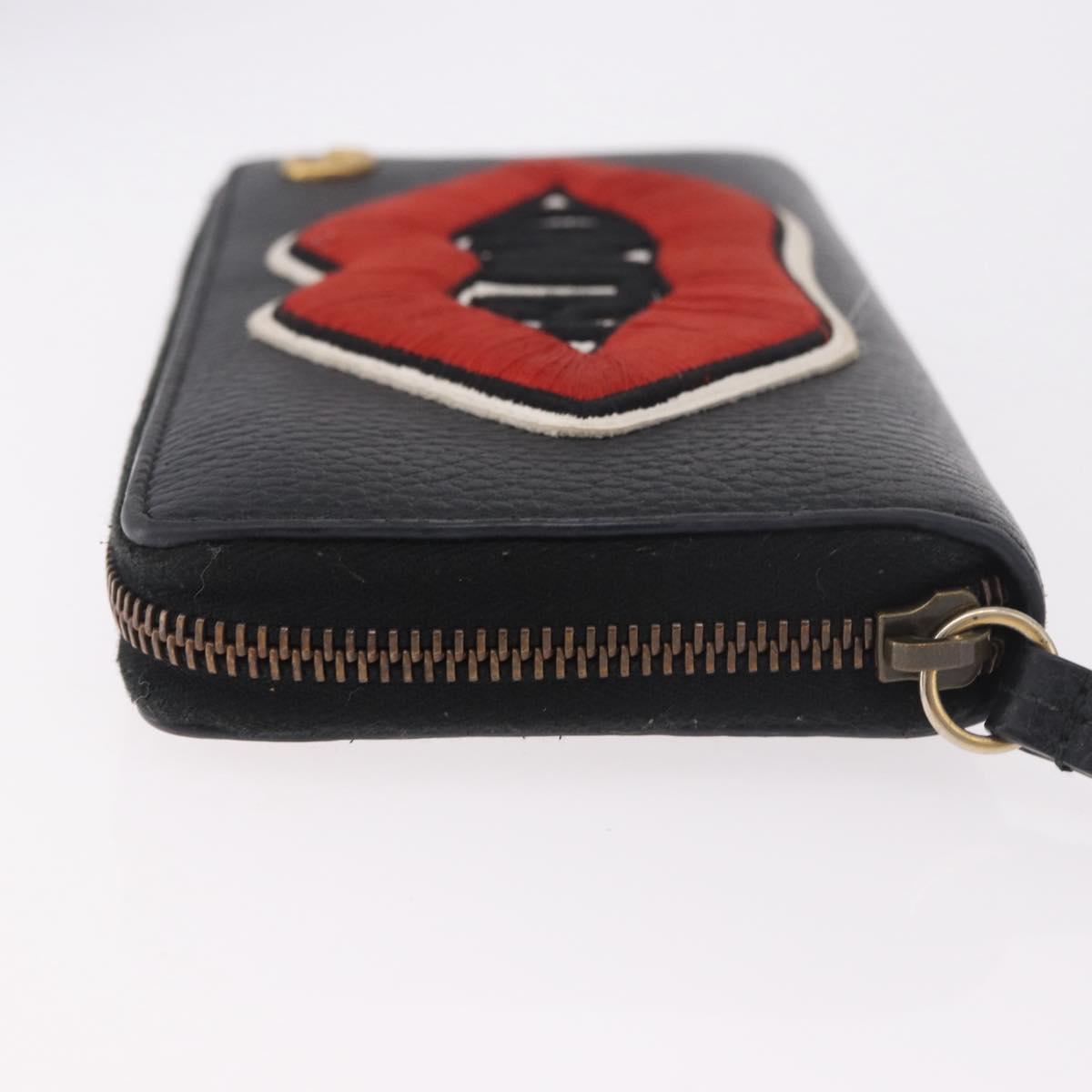 GUCCI GG Marmont Long Wallet Leather Black Gold 474584 Auth bs35713A