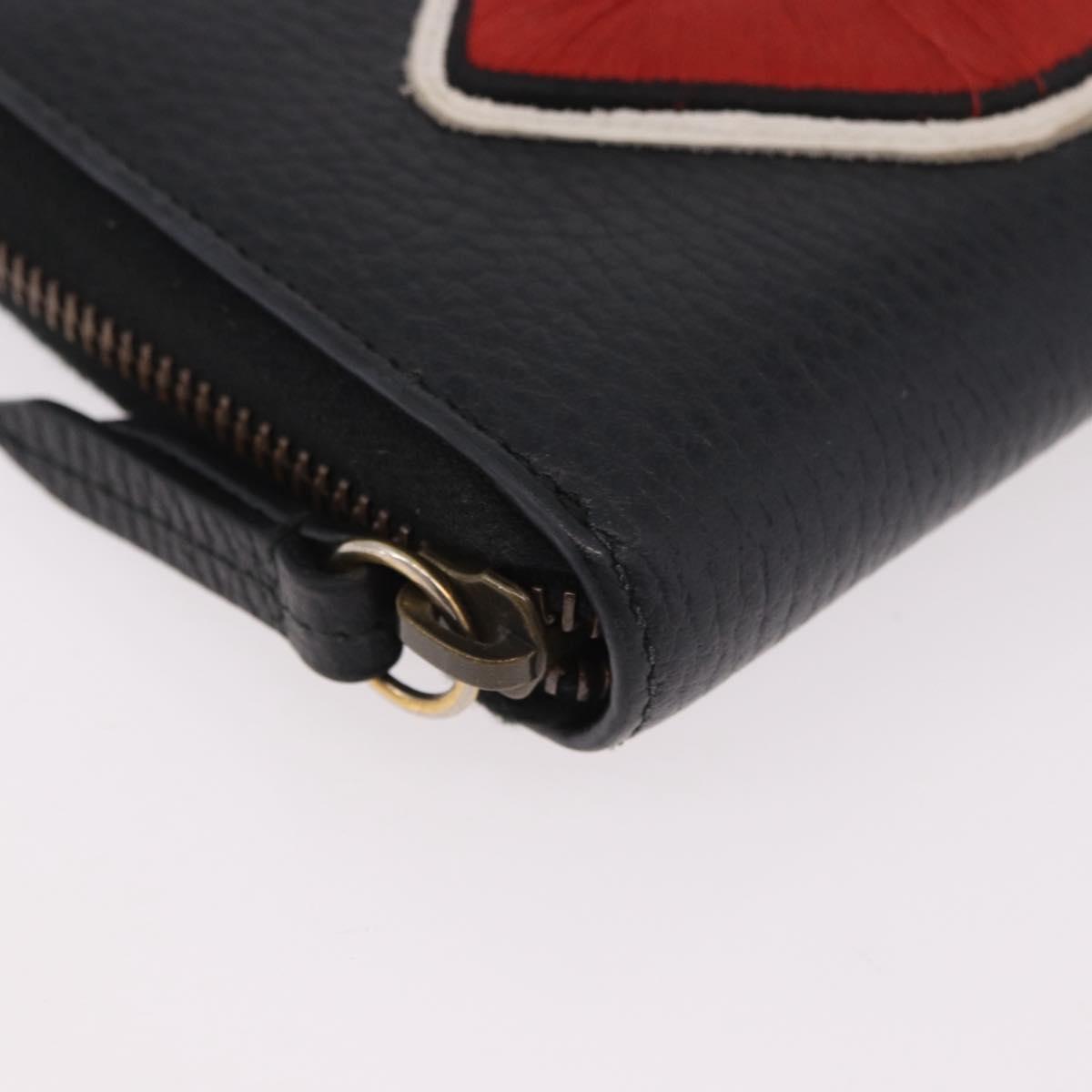 GUCCI GG Marmont Long Wallet Leather Black Gold 474584 Auth bs35713A