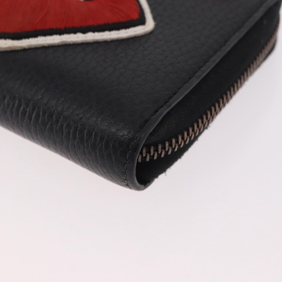 GUCCI GG Marmont Long Wallet Leather Black Gold 474584 Auth bs35713A