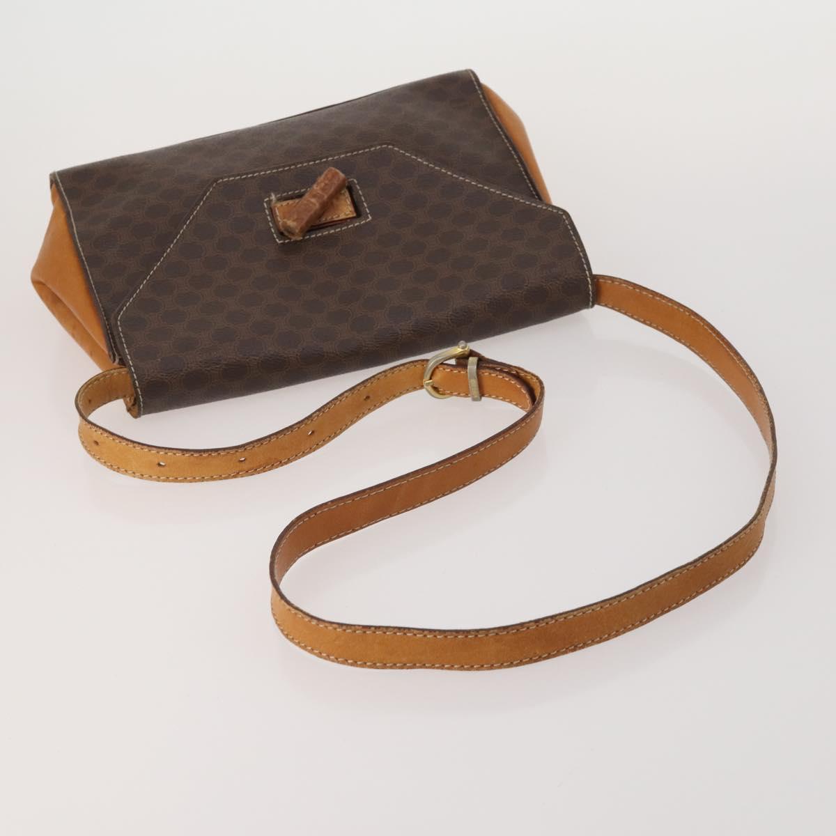 CELINE Macadam Canvas Shoulder Bag PVC Leather 4 Set 2way Brown Auth bs35722