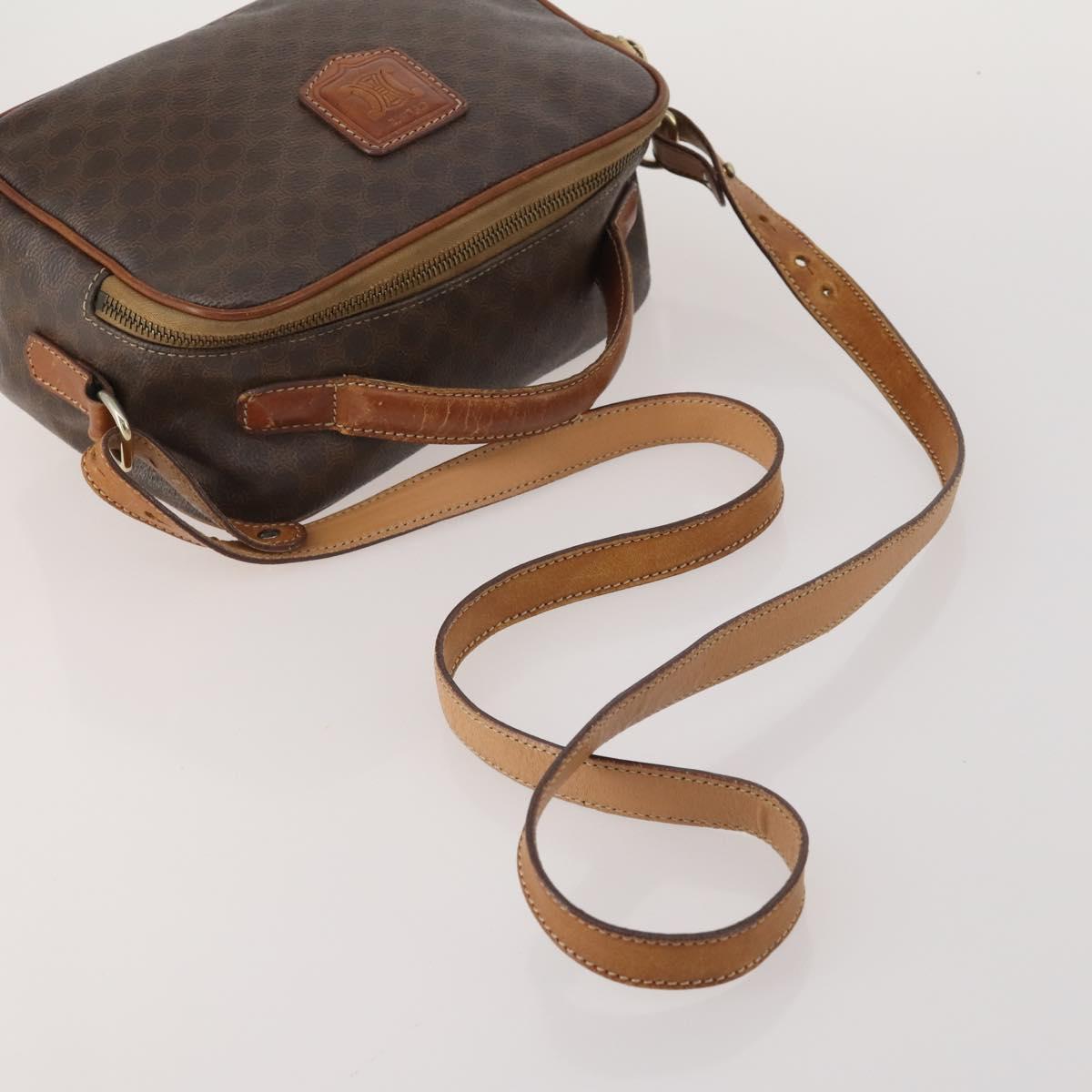 CELINE Macadam Canvas Shoulder Bag PVC Leather 4 Set 2way Brown Auth bs35722