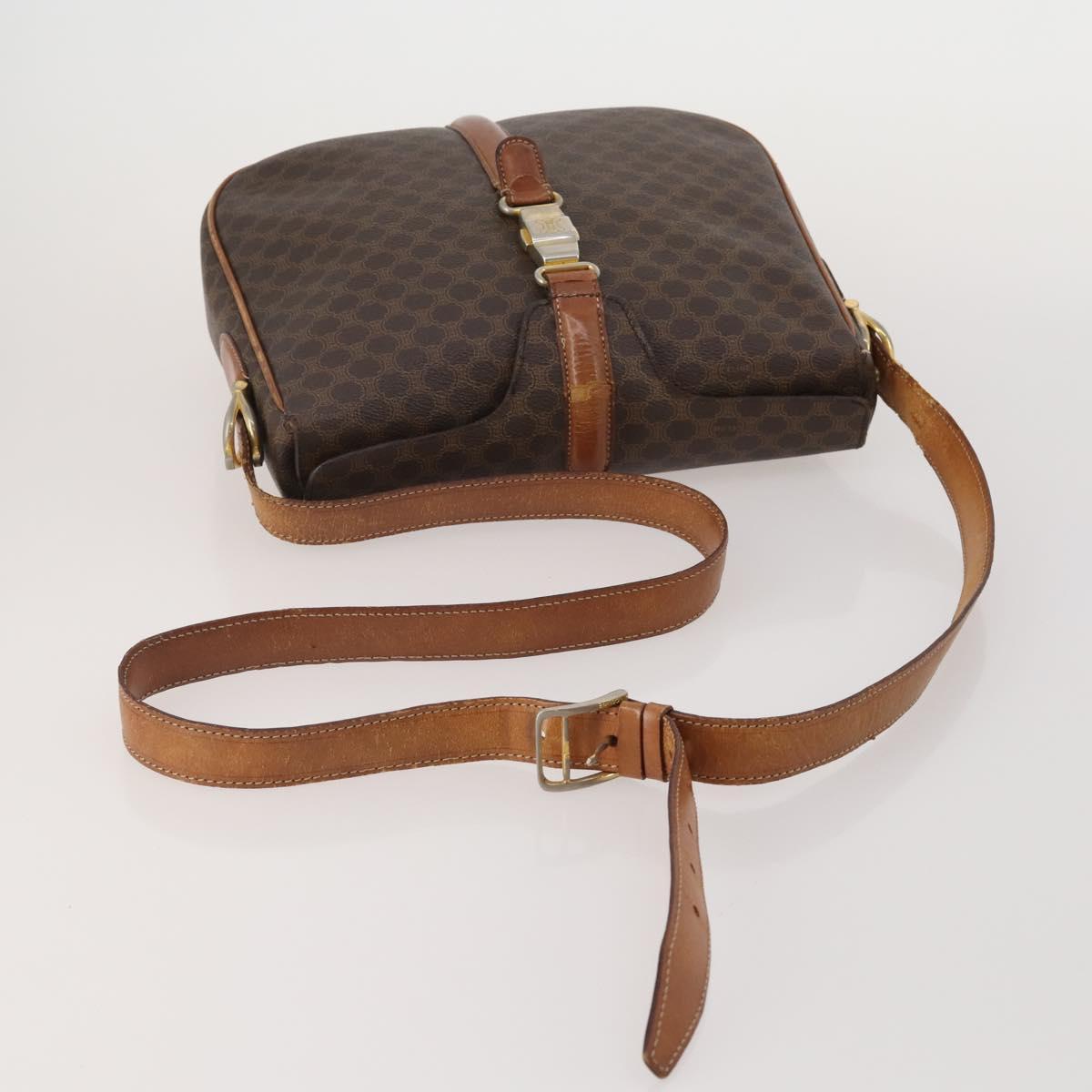 CELINE Macadam Canvas Shoulder Bag PVC Leather 4 Set 2way Brown Auth bs35722