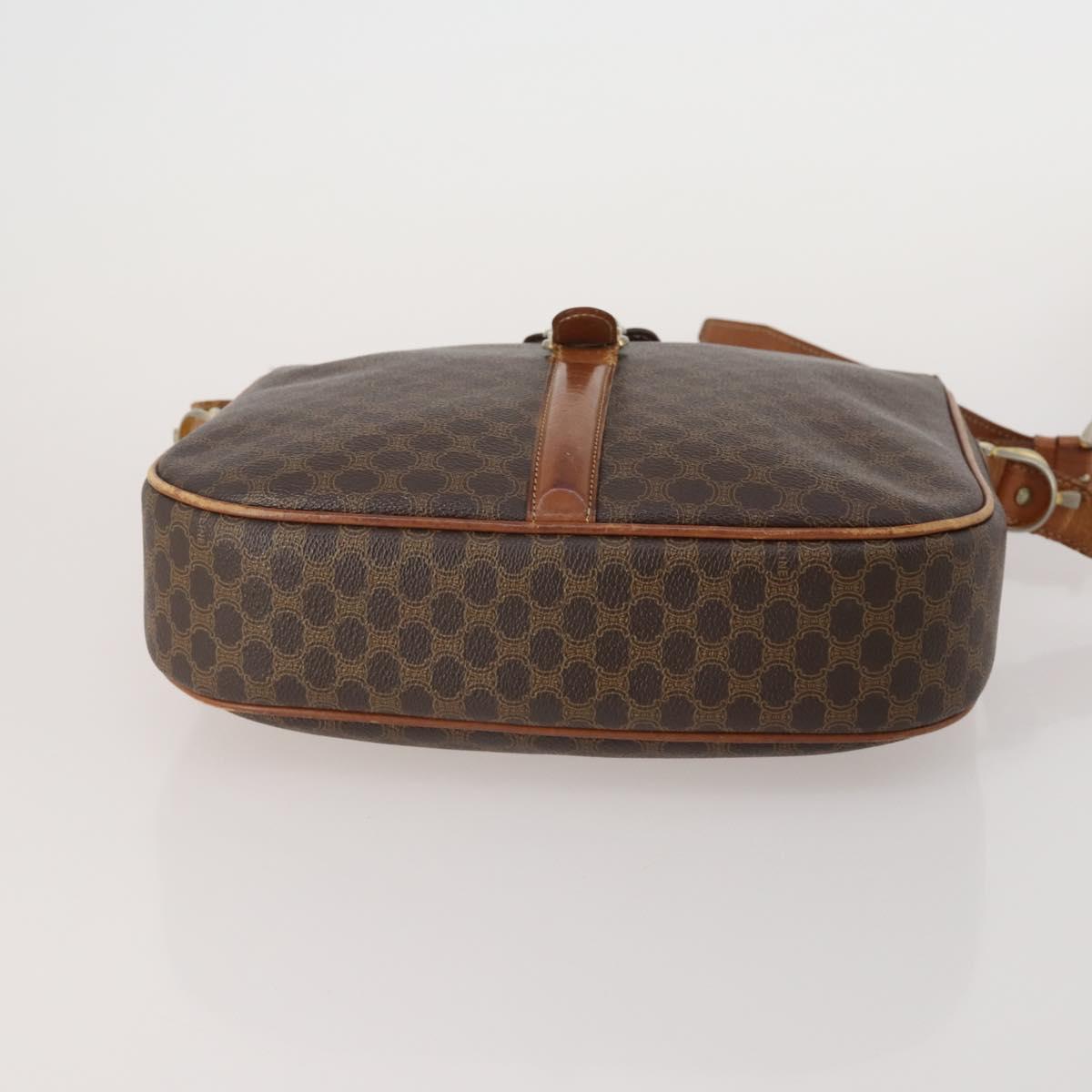 CELINE Macadam Canvas Shoulder Bag PVC Leather 4 Set 2way Brown Auth bs35722