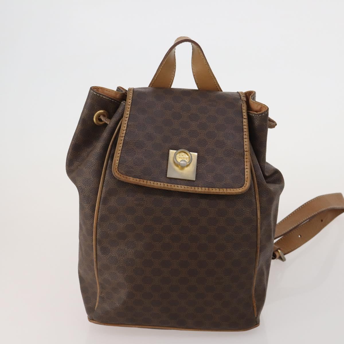 CELINE Macadam Canvas Shoulder Bag PVC Leather 4 Set 2way Brown Auth bs35722