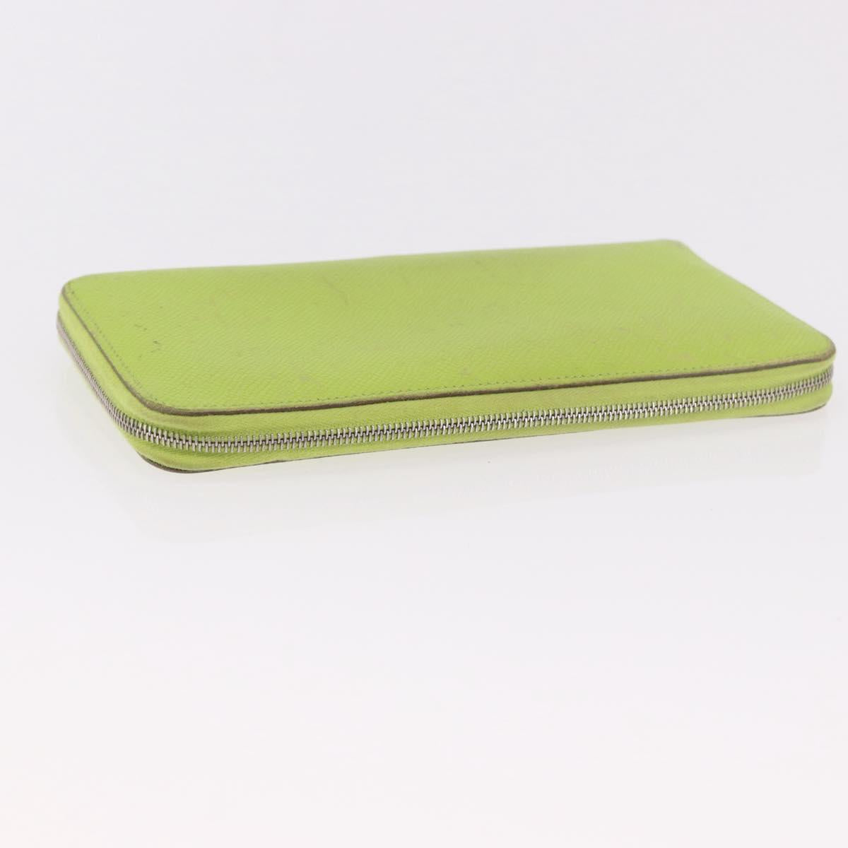 HERMES Azap Long Wallet Leather 2 Set Pink Green Auth bs35723