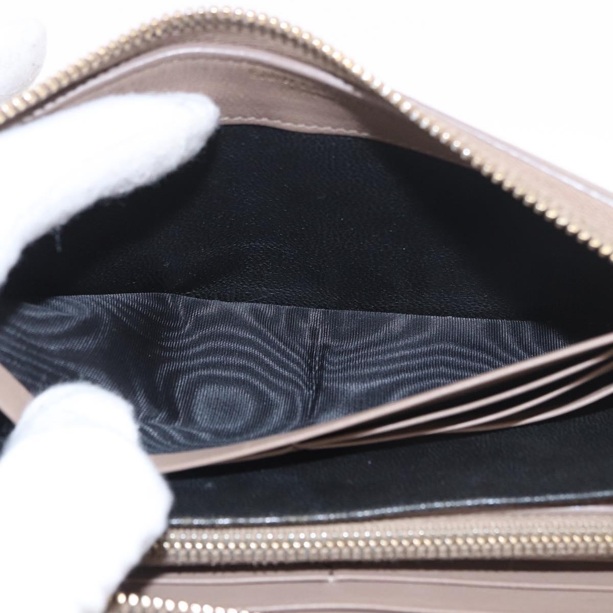 SAINT LAURENT Long Wallet Leather Brown Gold Auth bs35724