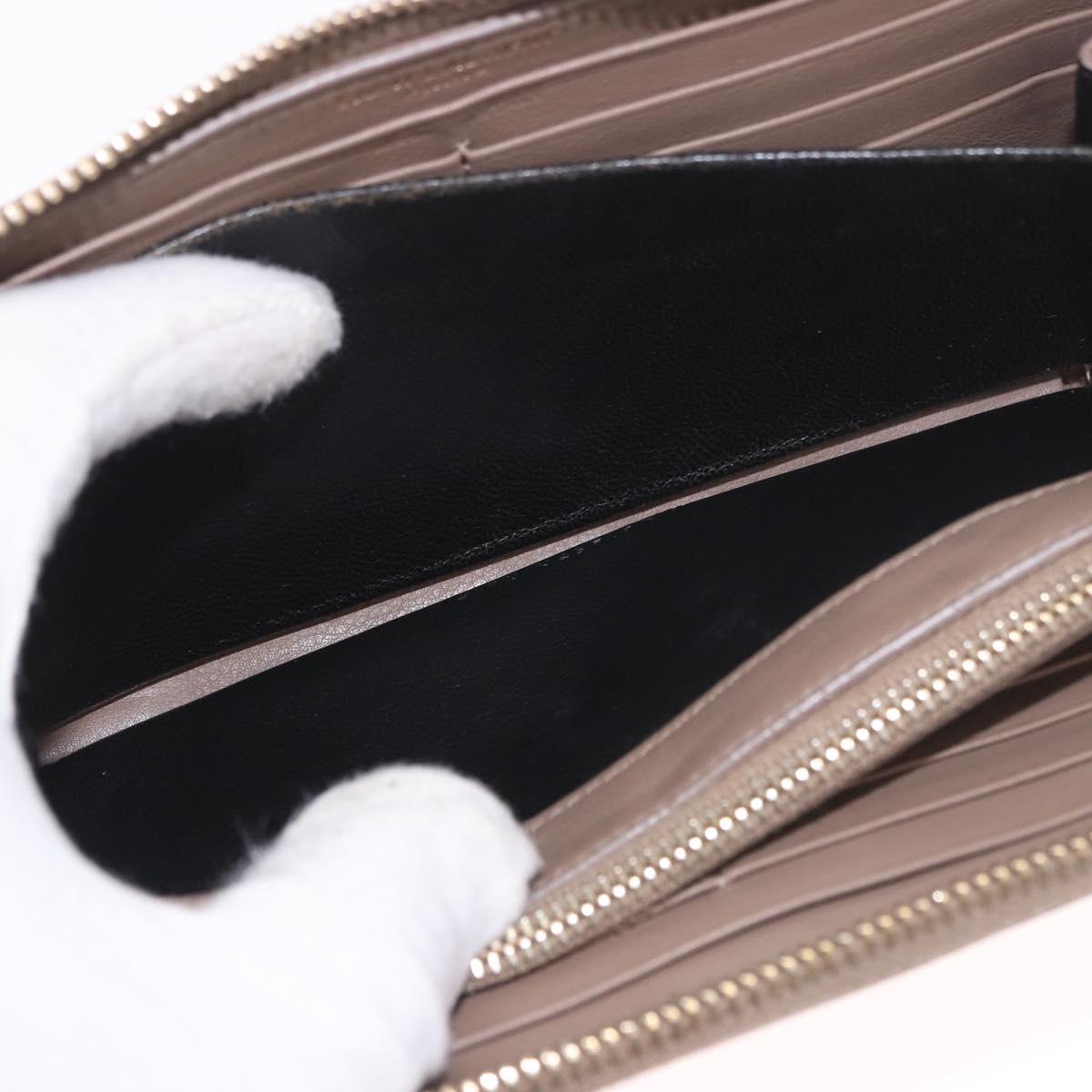 SAINT LAURENT Long Wallet Leather Brown Gold Auth bs35724