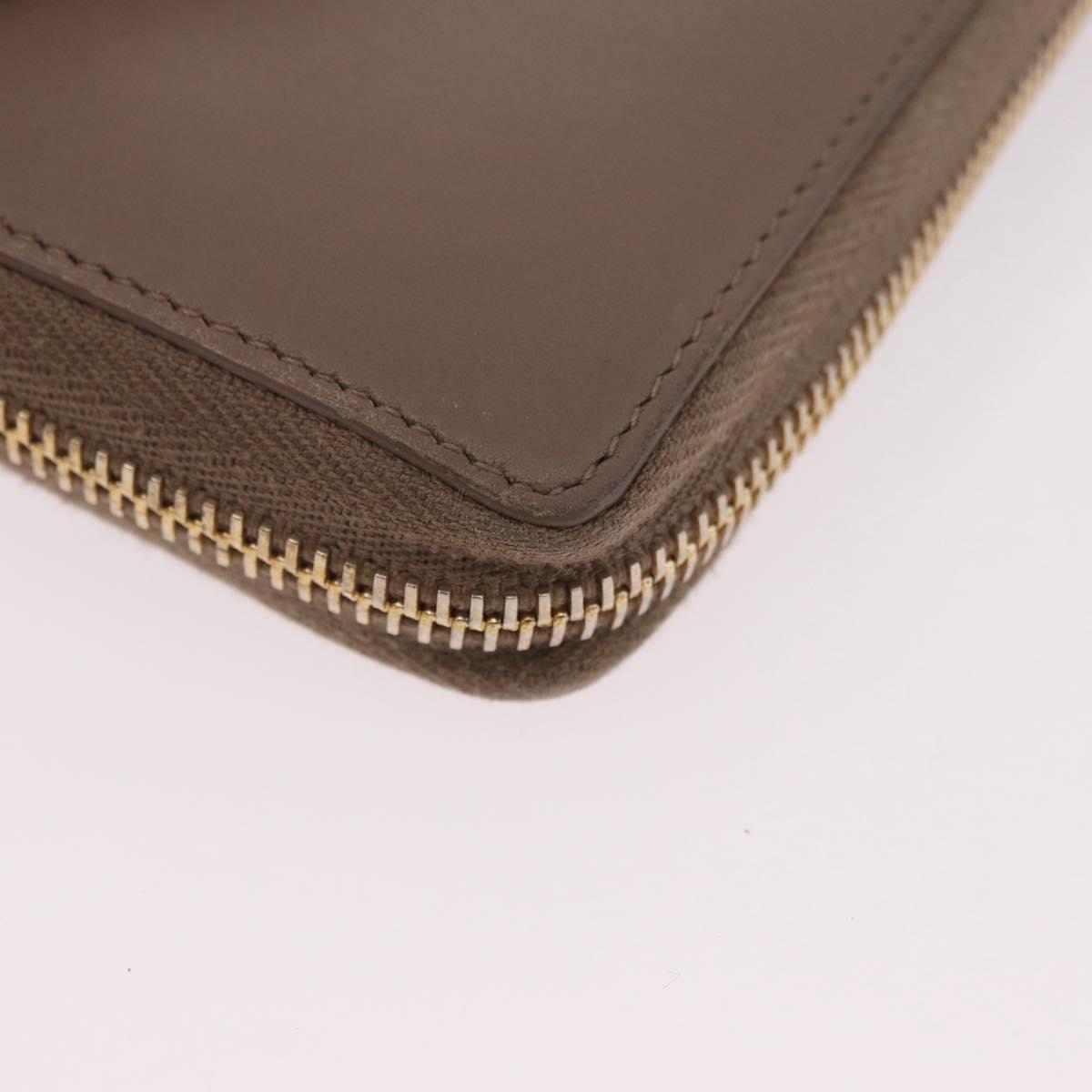 SAINT LAURENT Long Wallet Leather Brown Gold Auth bs35724