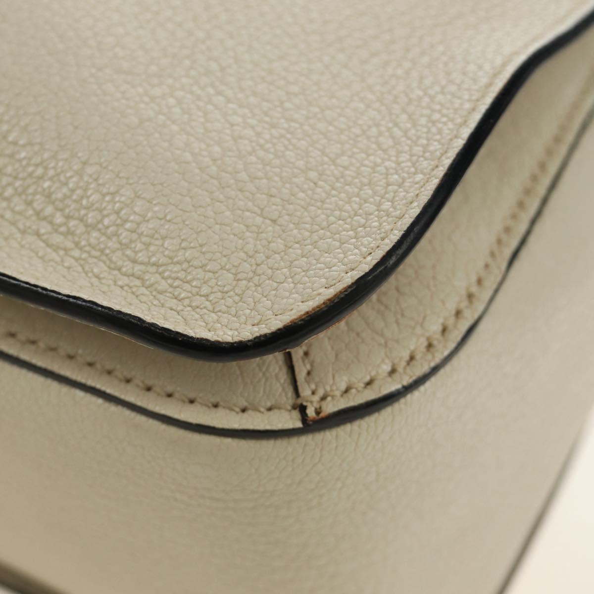 Miu Miu Hand Bag Leather 2way Beige Gold Auth bs35737V