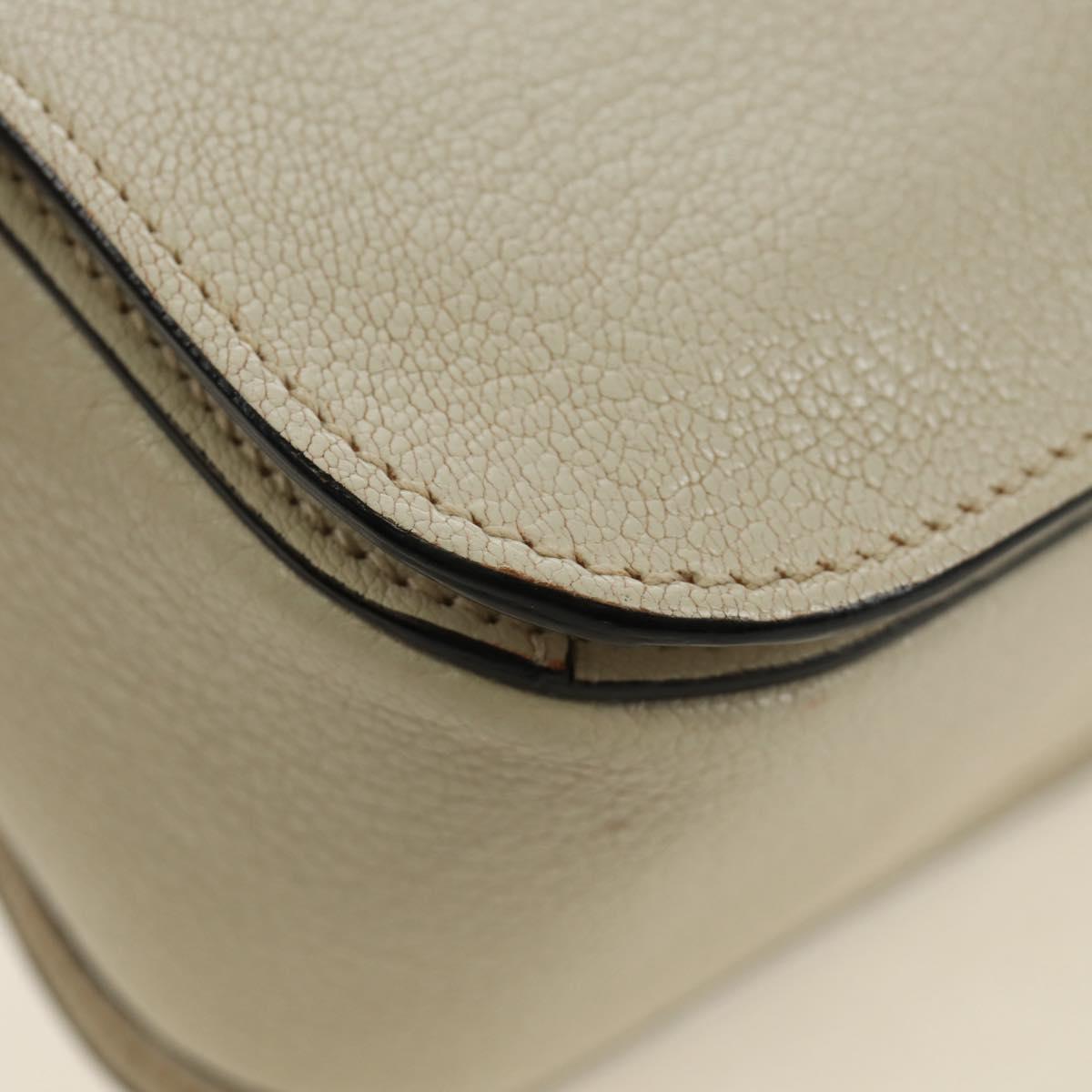 Miu Miu Hand Bag Leather 2way Beige Gold Auth bs35737V