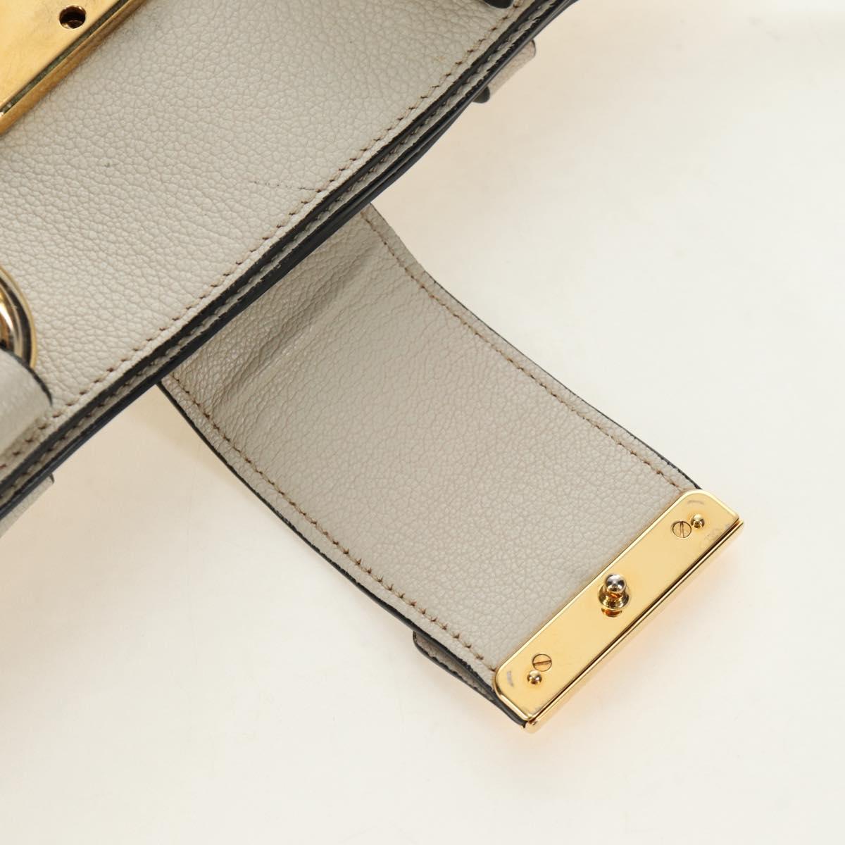 Miu Miu Hand Bag Leather 2way Beige Gold Auth bs35737V
