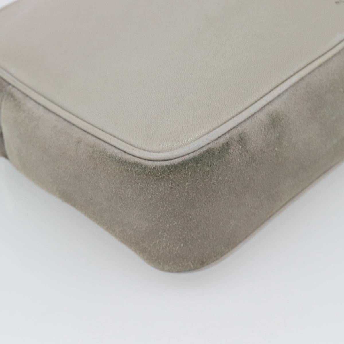 SAINT LAURENT Shoulder Bag Suede Gray Silver 520533 Auth bs35745V