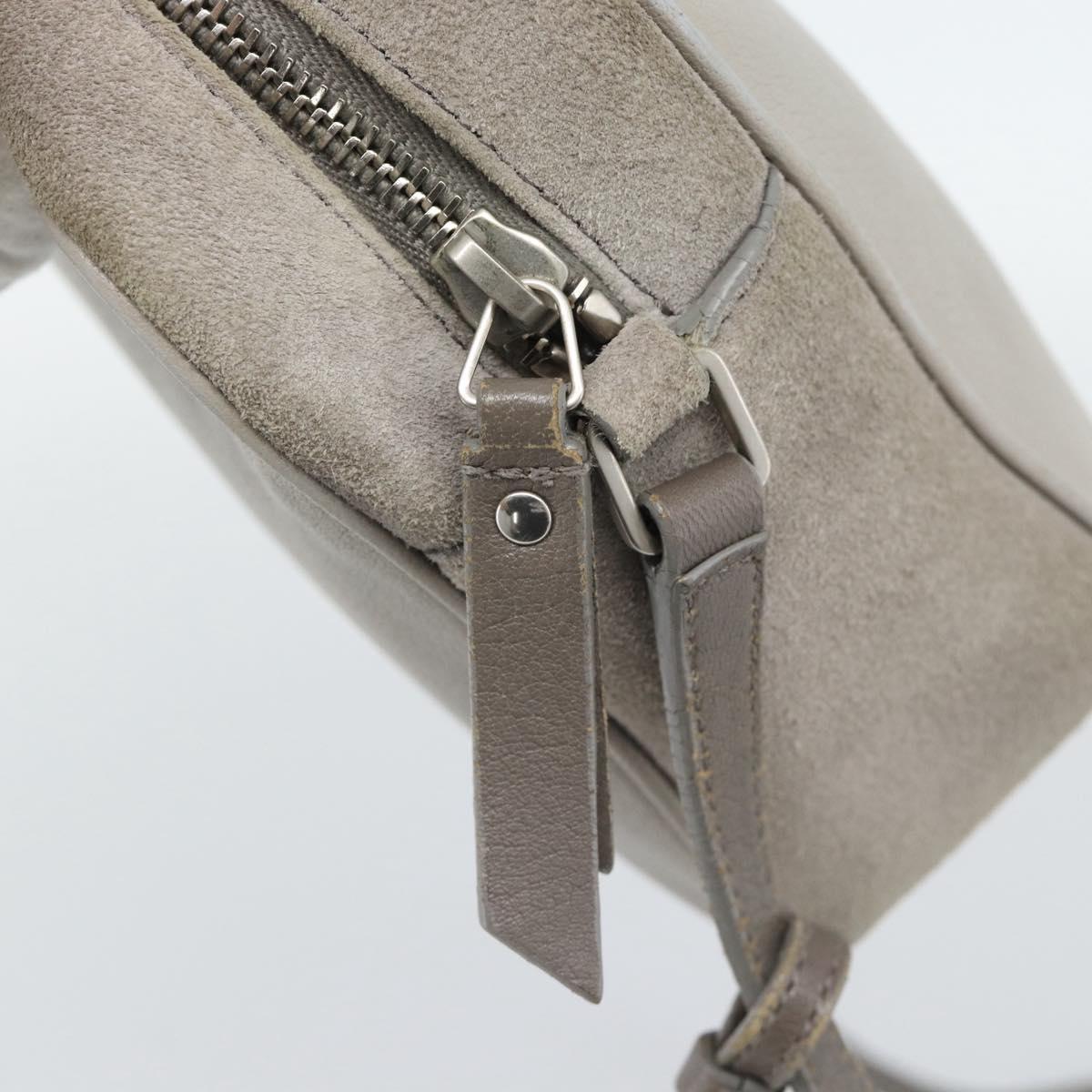 SAINT LAURENT Shoulder Bag Suede Gray Silver 520533 Auth bs35745V