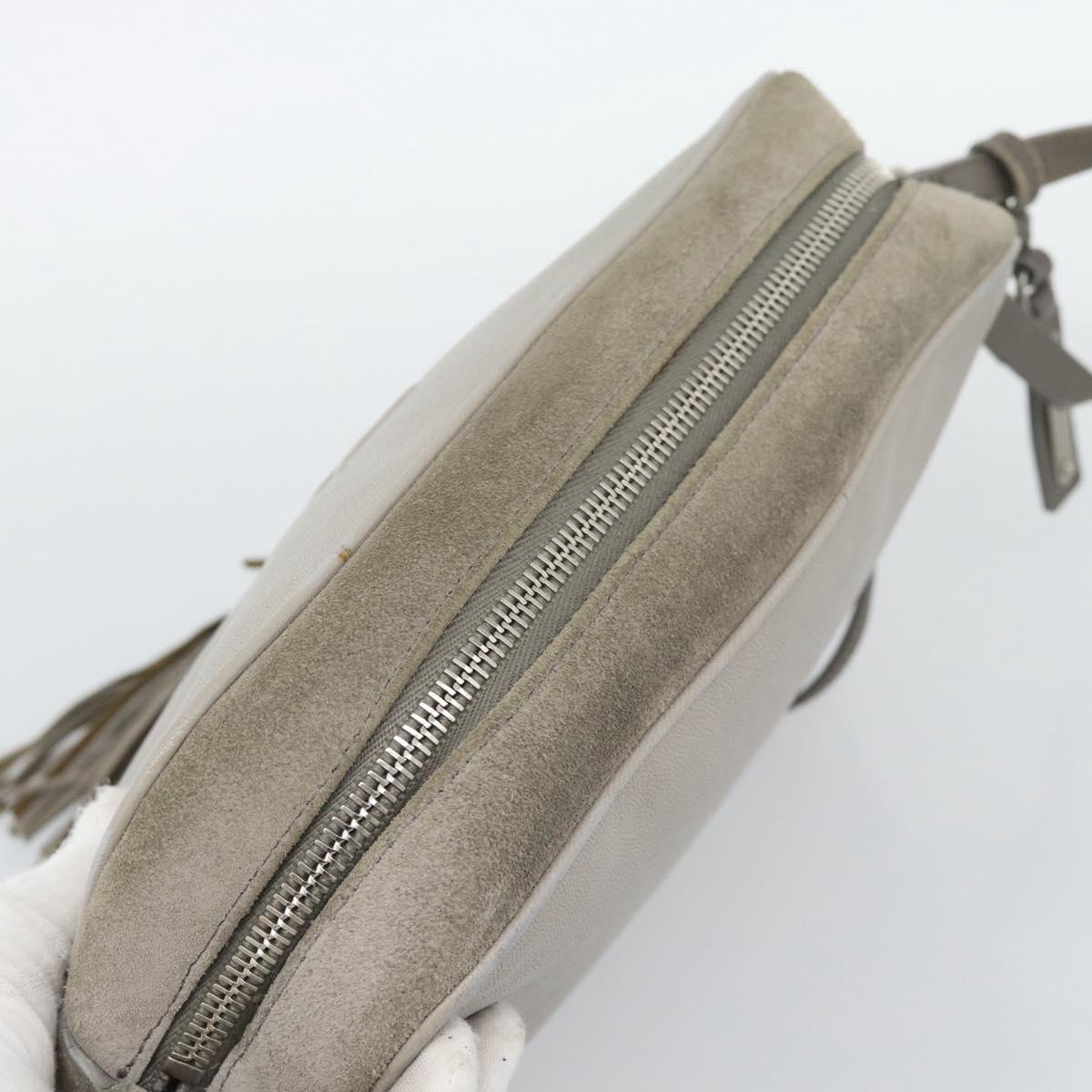 SAINT LAURENT Shoulder Bag Suede Gray Silver 520533 Auth bs35745V