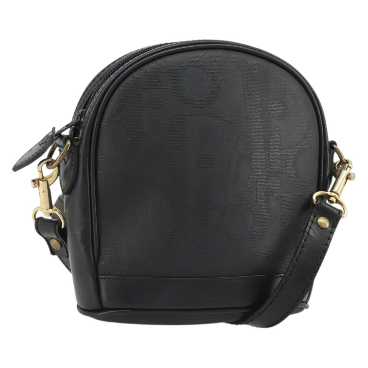 Christian Dior Trotter Shoulder Bag Black Gold Auth bs35747