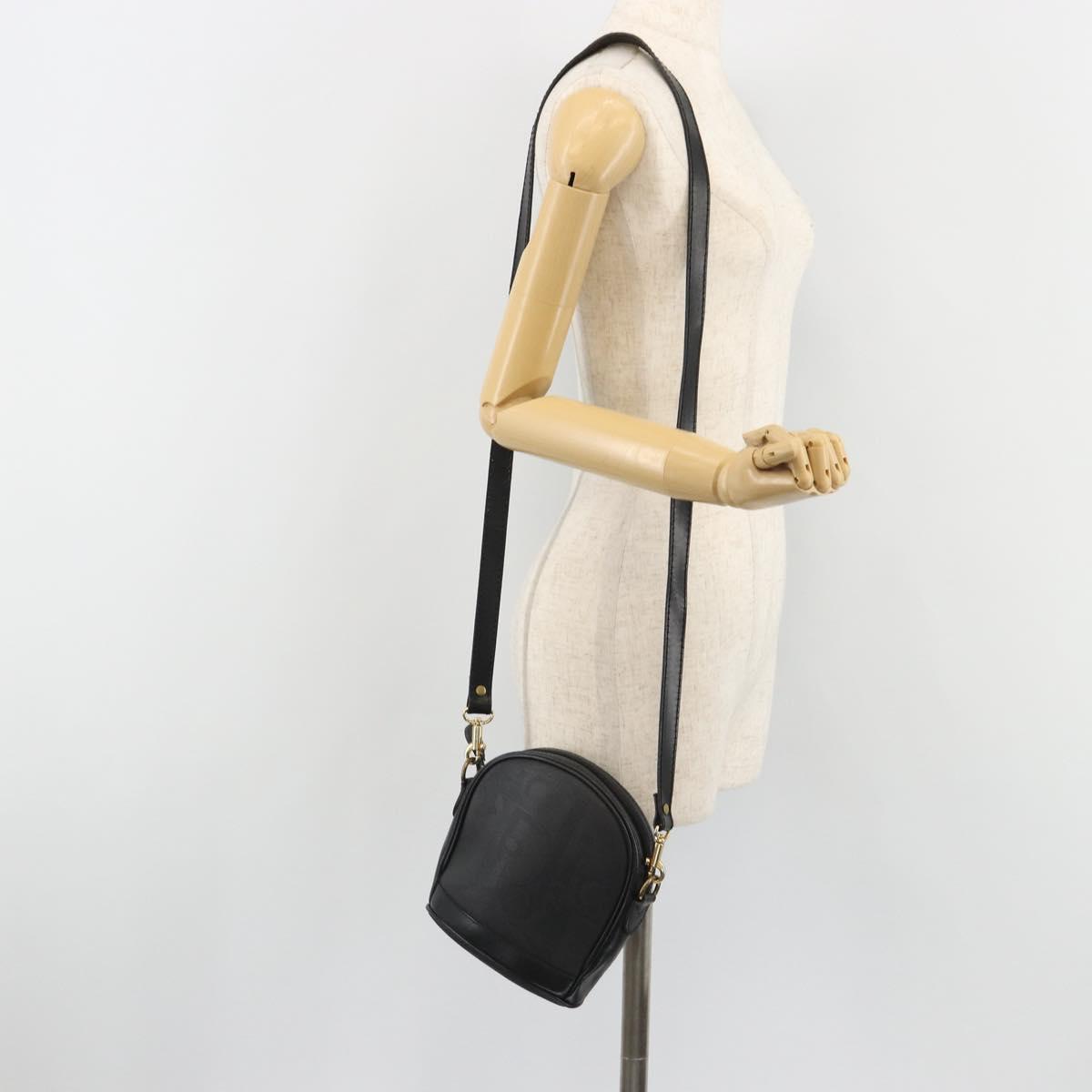 Christian Dior Trotter Shoulder Bag Black Gold Auth bs35747