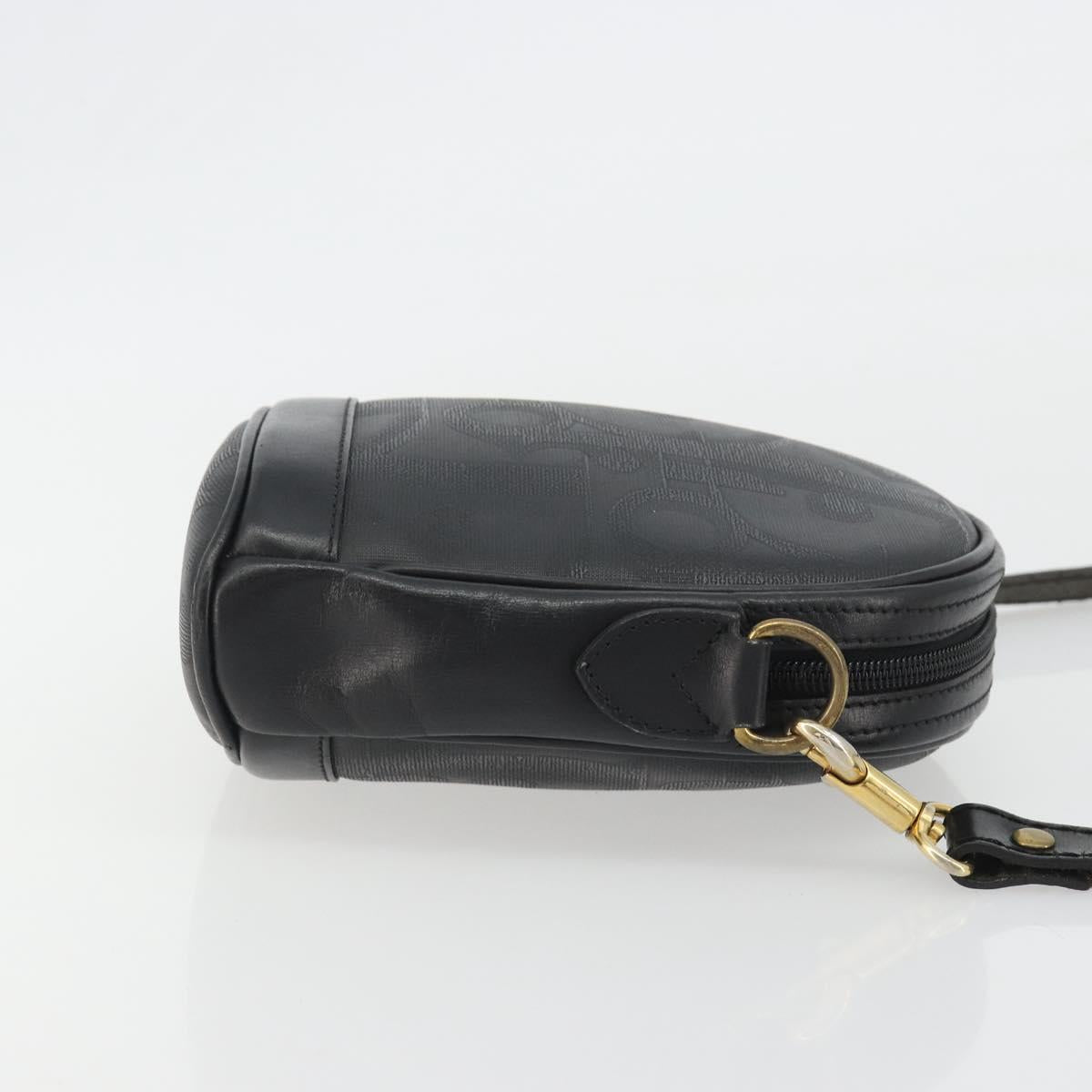 Christian Dior Trotter Shoulder Bag Black Gold Auth bs35747