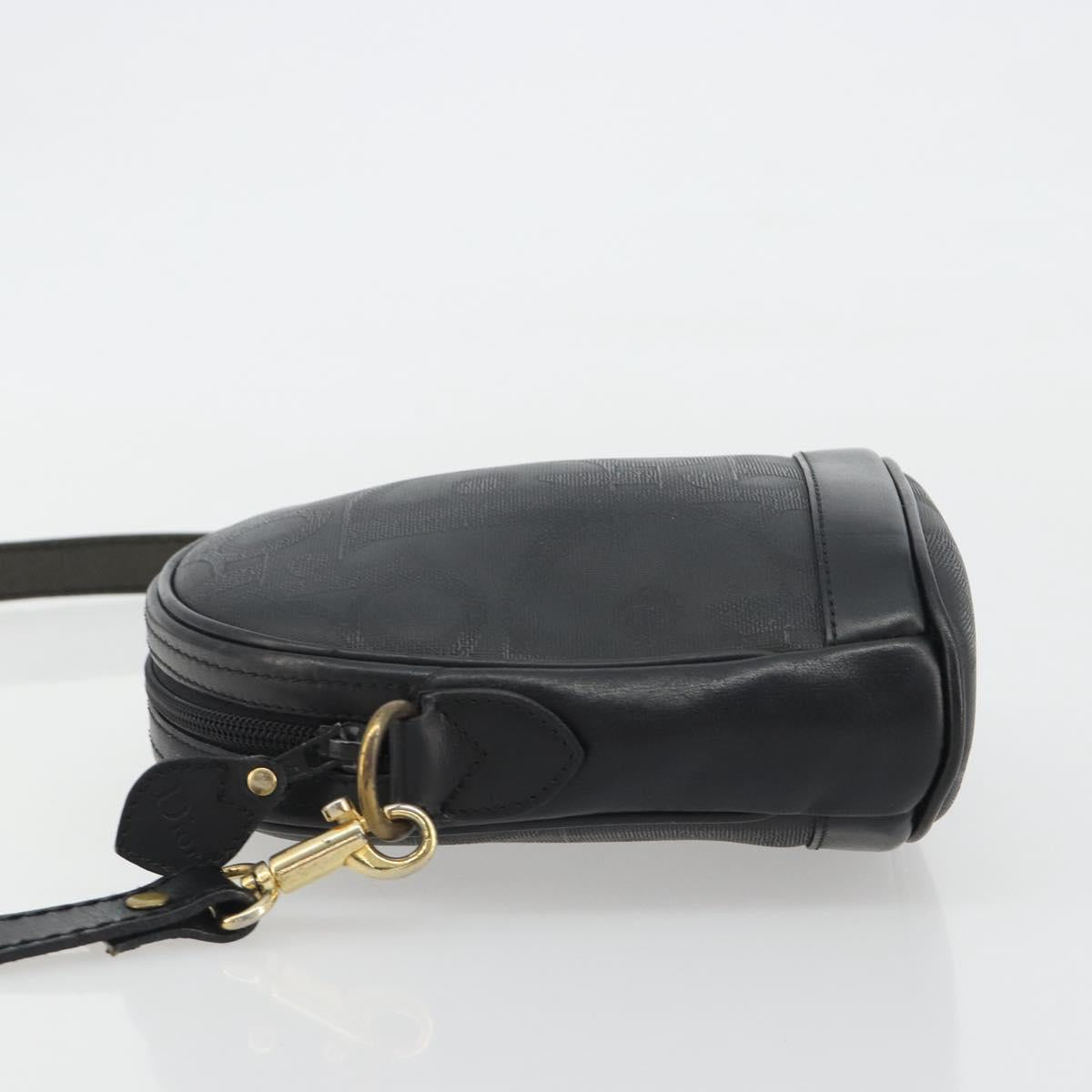 Christian Dior Trotter Shoulder Bag Black Gold Auth bs35747