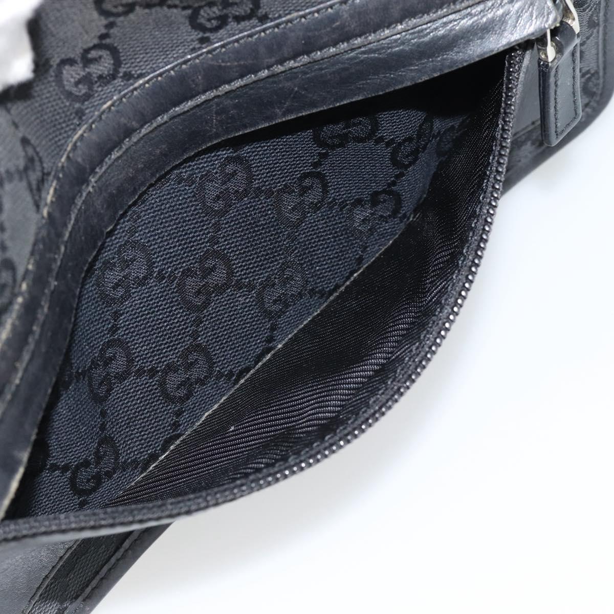 GUCCI GG Canvas Shoulder Bag Black 28562 Auth bs35748