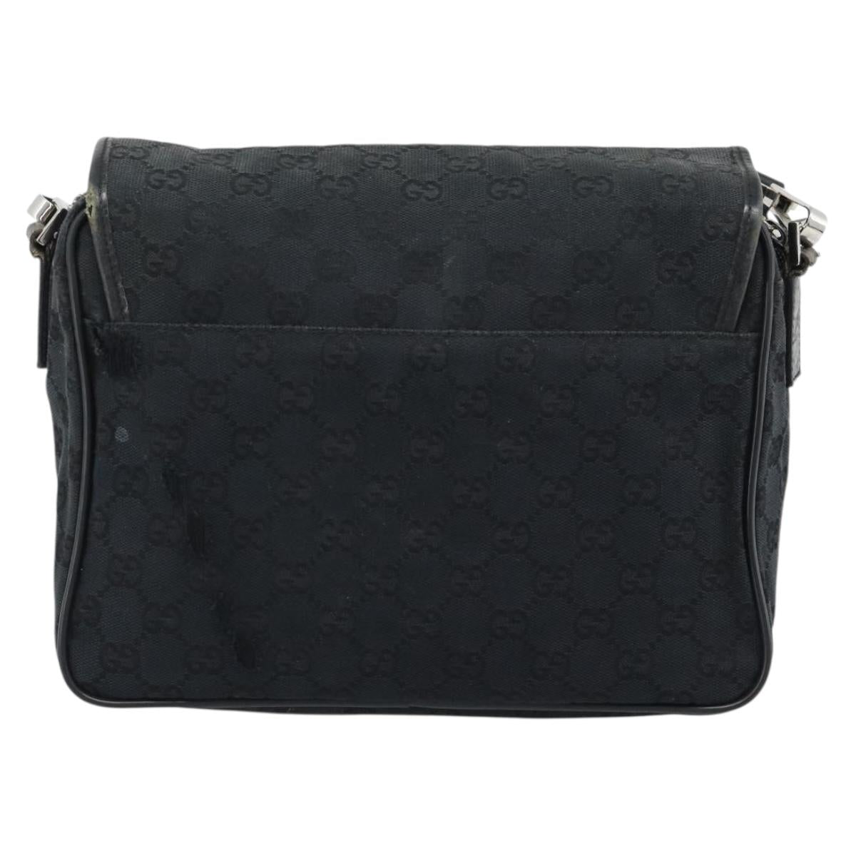 GUCCI GG Canvas Shoulder Bag Black 28562 Auth bs35748