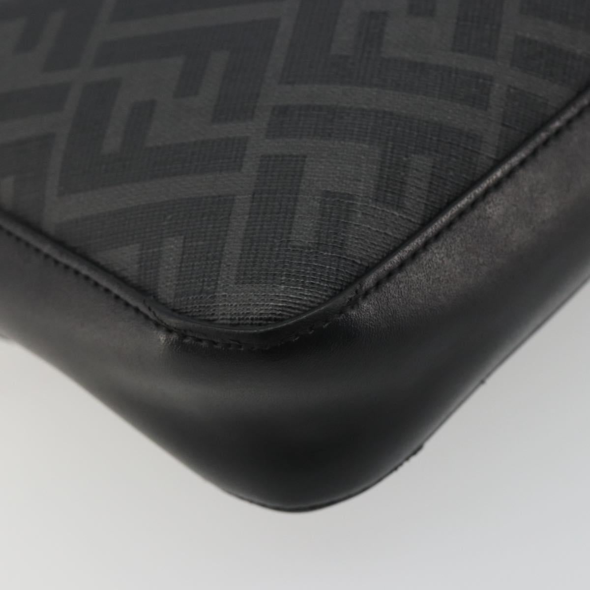 FENDI Zucca Shoulder Bag PVC Leather Black Silver 7M0286 Auth bs35750