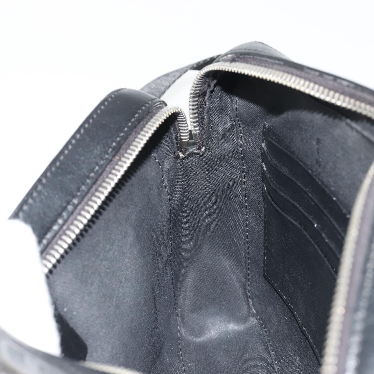 FENDI Zucca Shoulder Bag PVC Leather Black Silver 7M0286 Auth bs35750