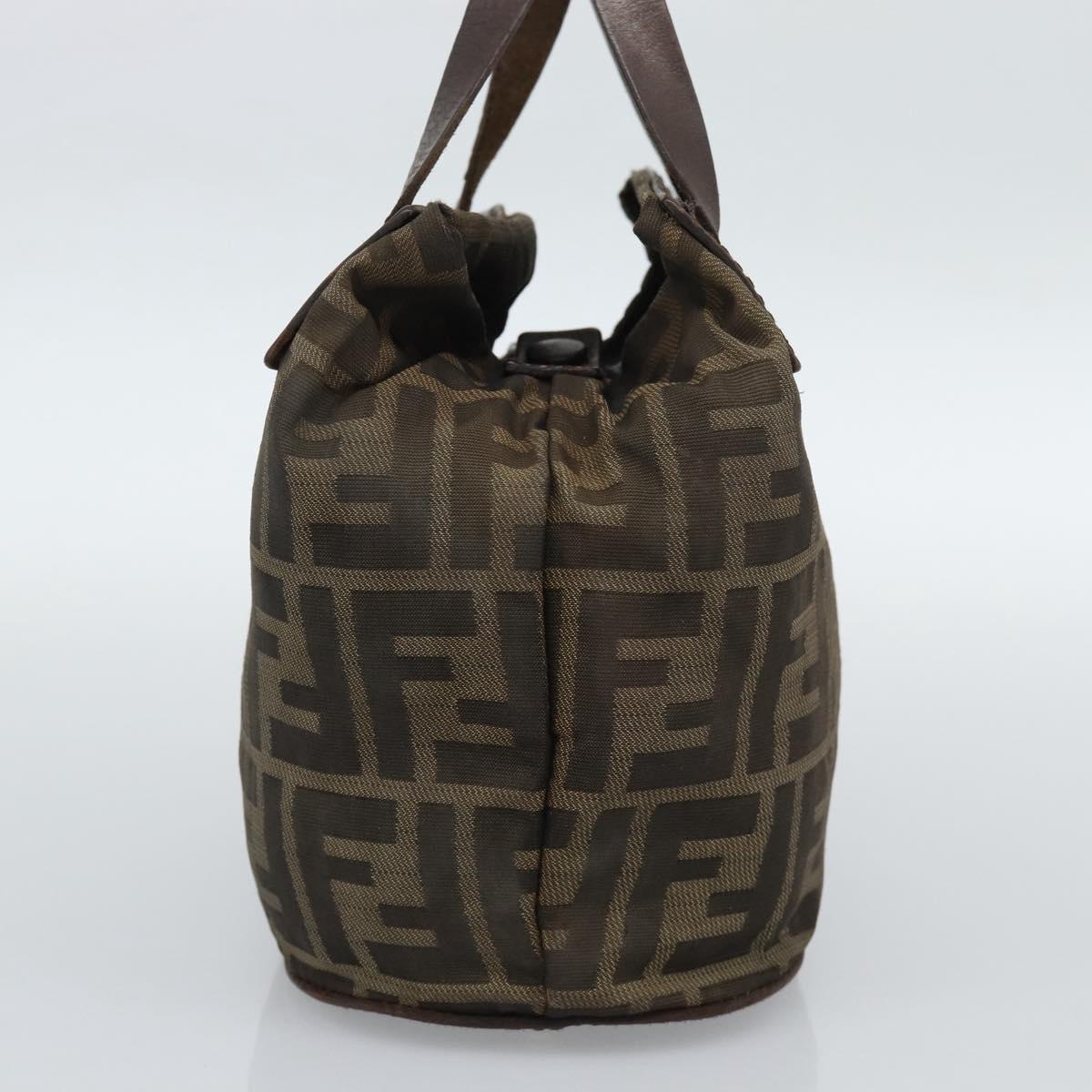 FENDI Zucca Hand Bag Black 15822 Auth bs35752