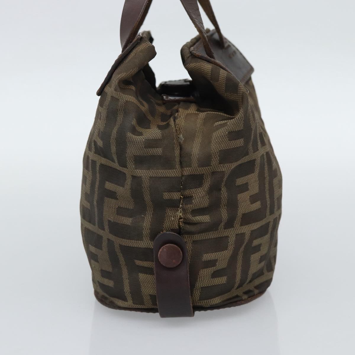 FENDI Zucca Hand Bag Black 15822 Auth bs35752