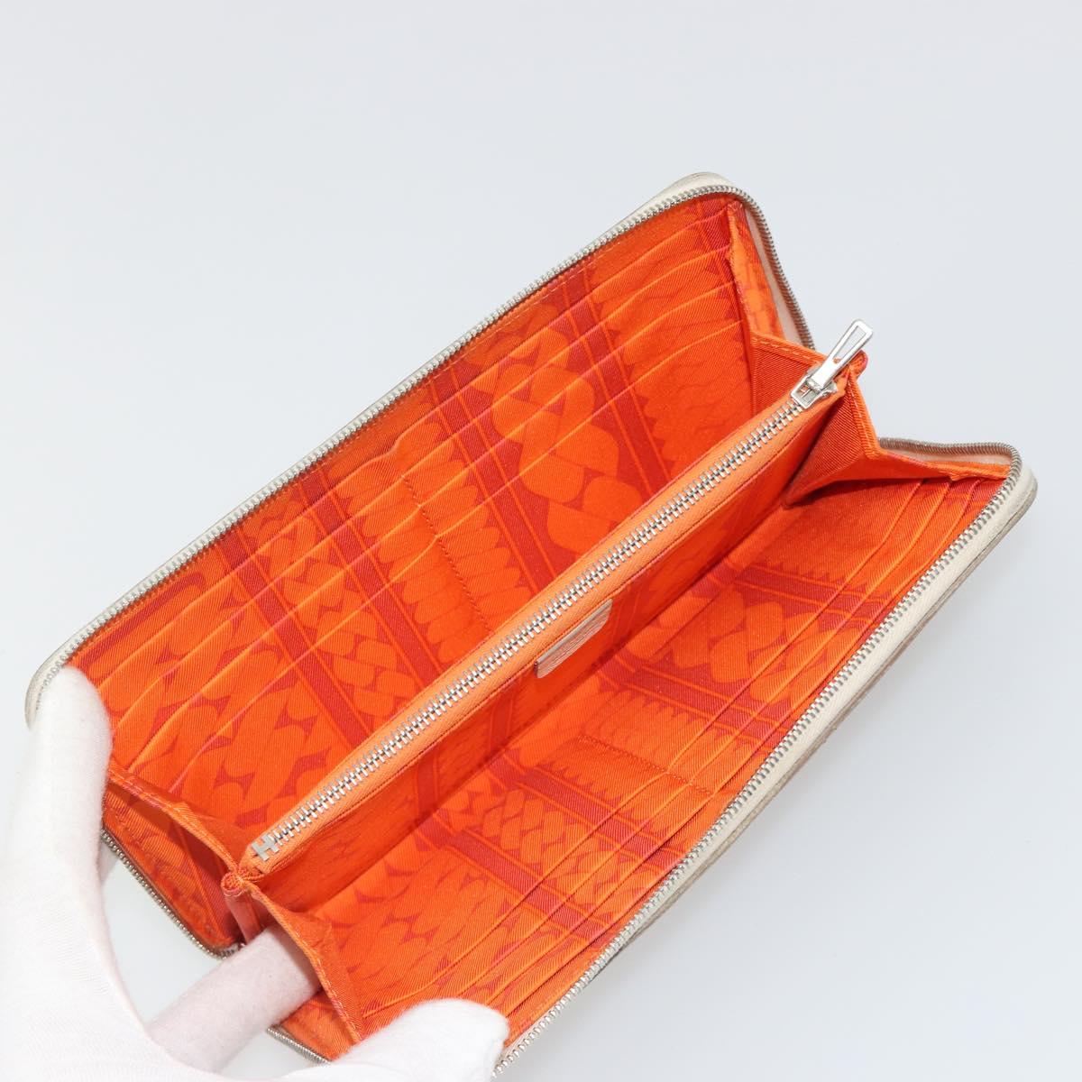 HERMES Azap Classic Long Wallet Leather Brown Auth bs35755