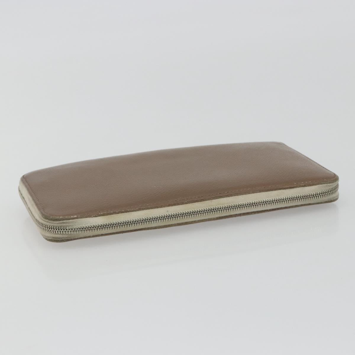 HERMES Azap Classic Long Wallet Leather Brown Auth bs35755