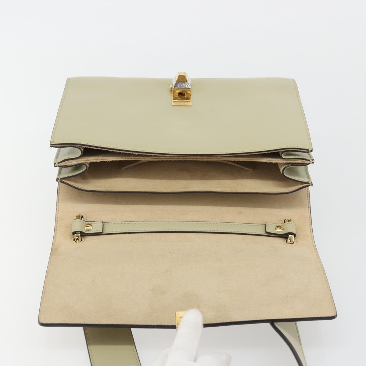 FENDI Zucca Shoulder Bag Ivory Gold 8BT283 Auth bs35756A