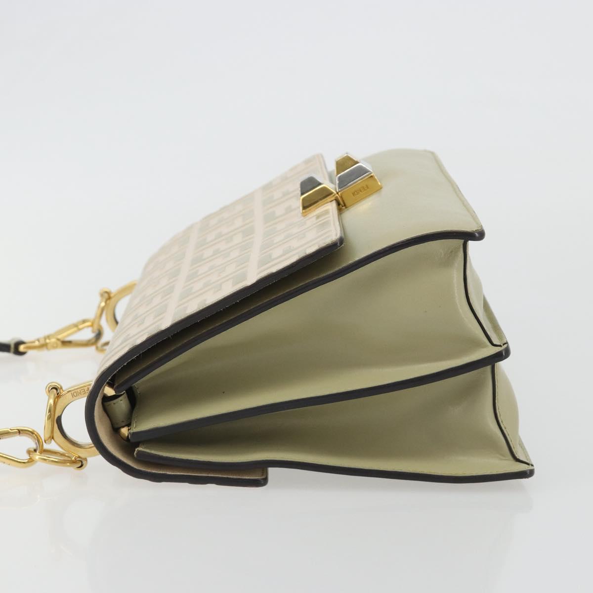 FENDI Zucca Shoulder Bag Ivory Gold 8BT283 Auth bs35756A