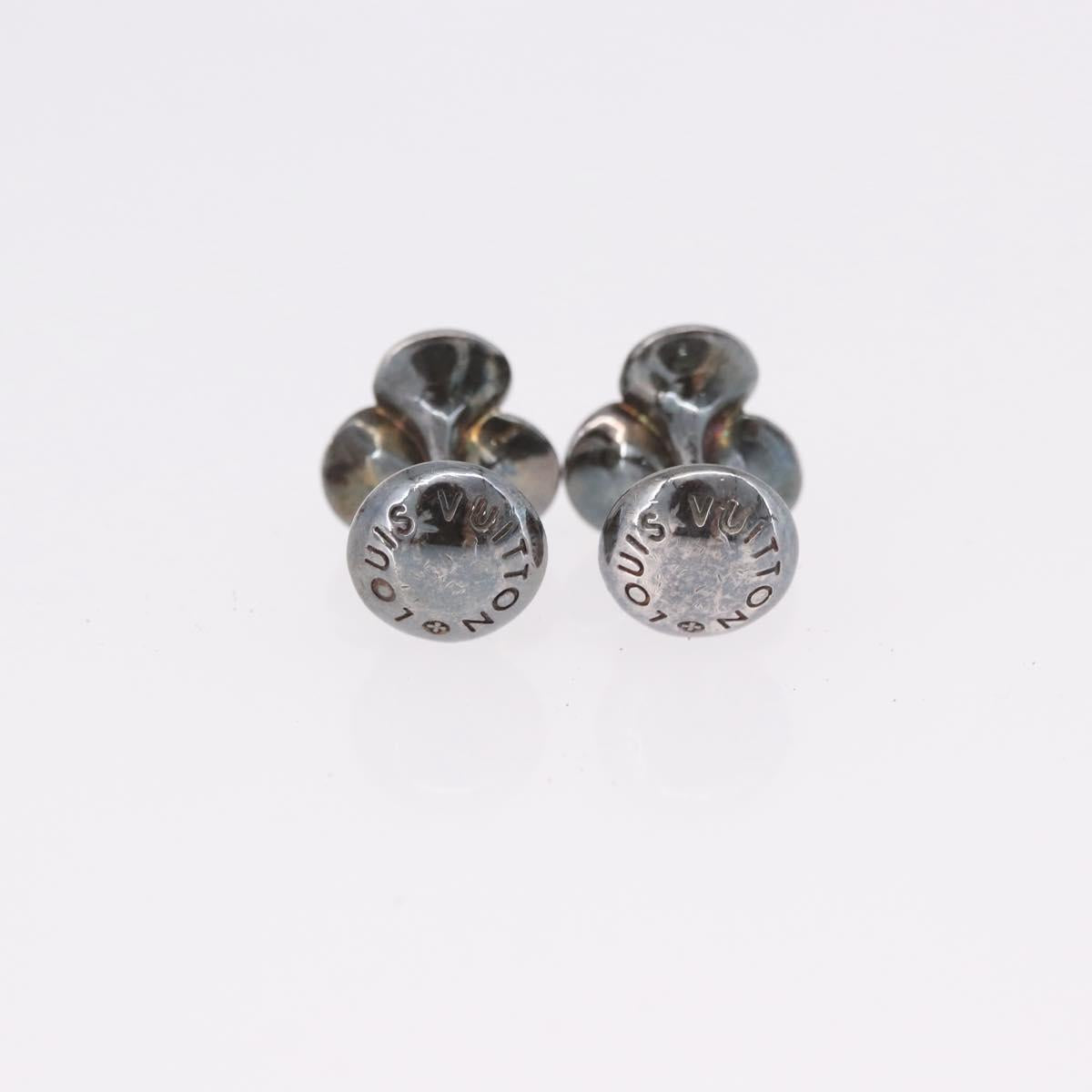 LOUIS VUITTON Taiga Buton de Manchette Cuffs Ardoise Silver M30566 Auth bs35759