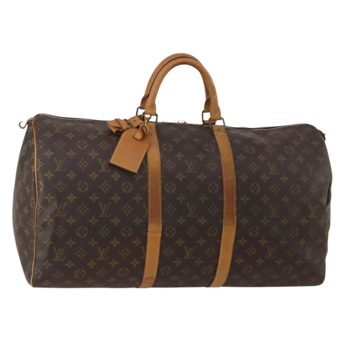 LOUIS VUITTON Monogram Keepall 55 Boston Bag M41424 LV Auth bs35764