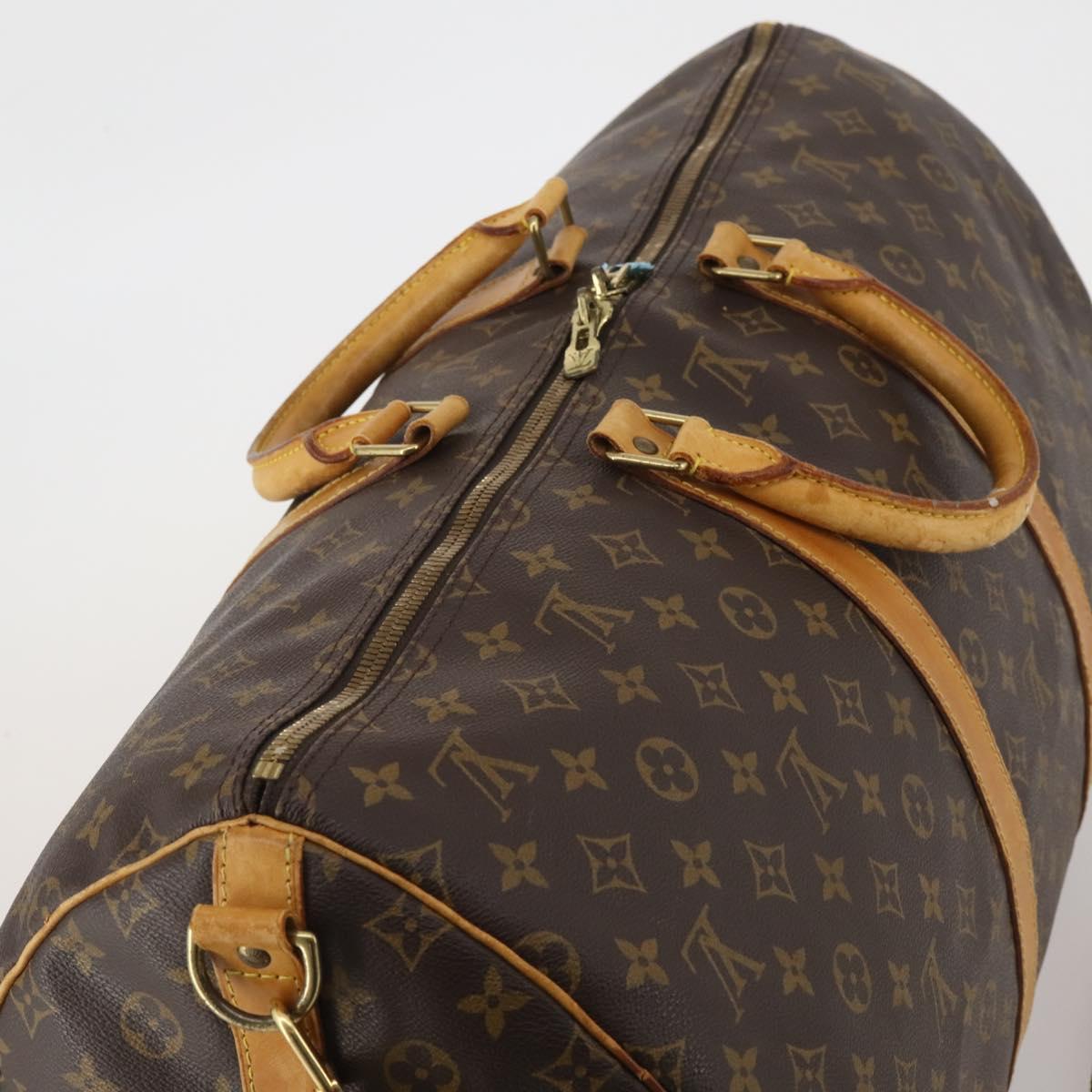 LOUIS VUITTON Monogram Keepall Bandouliere 55 Boston Bag M41414 LV Auth bs35765