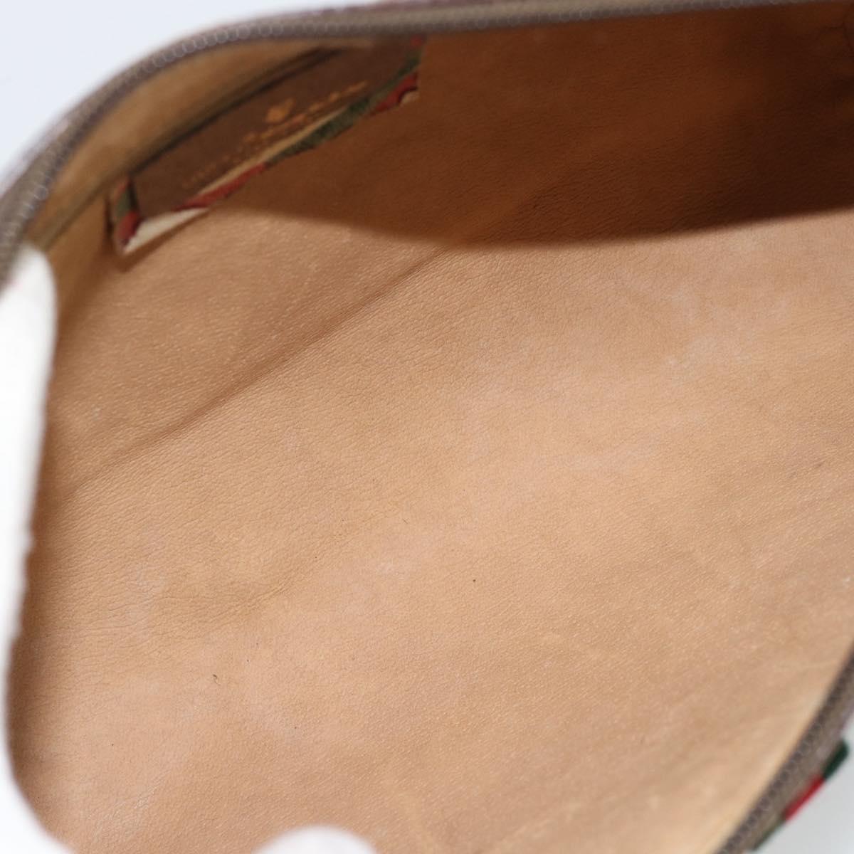 GUCCI GG Supreme Shoulder Bag PVC Beige Gold Auth bs35769