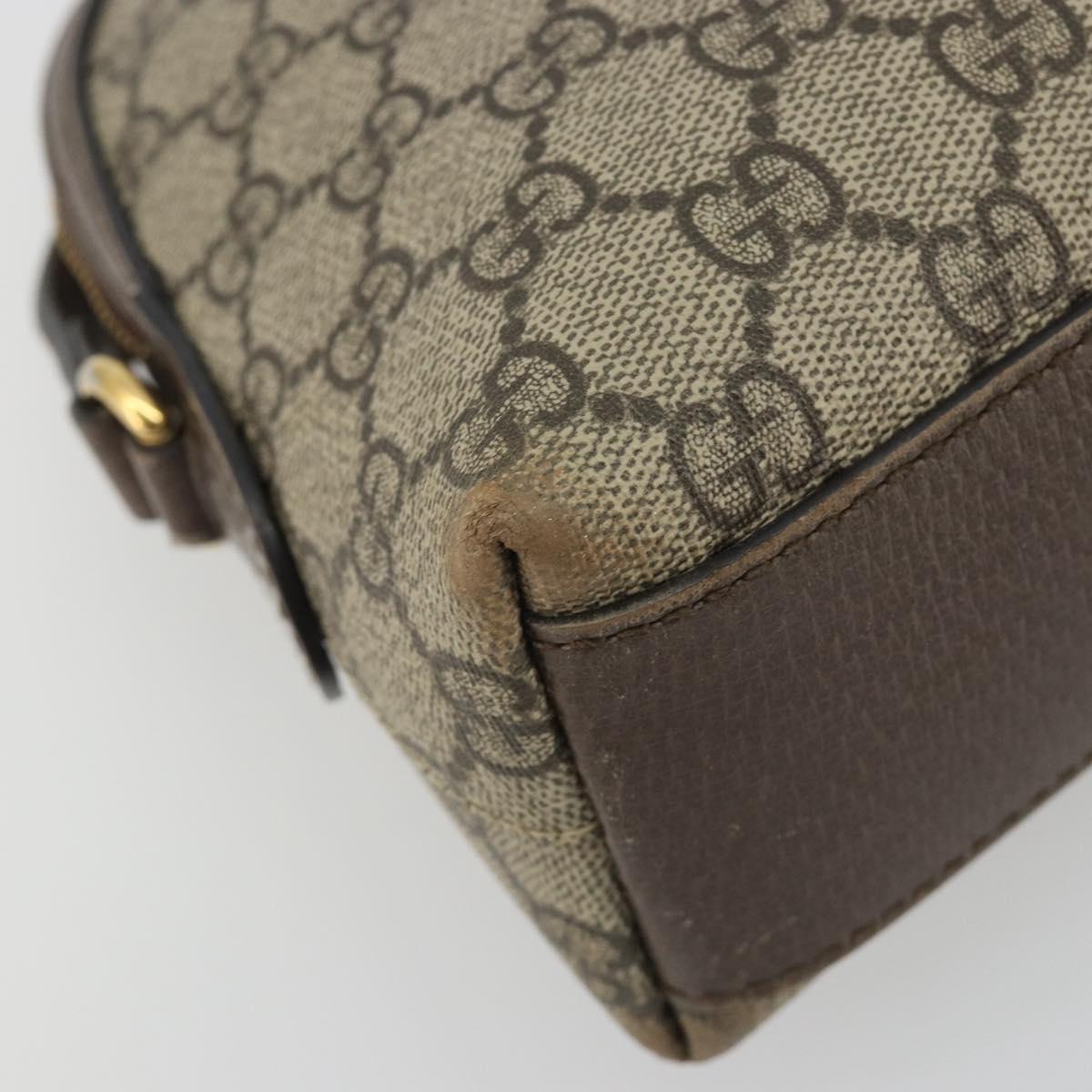 GUCCI GG Supreme Shoulder Bag PVC Beige Gold 499621 Auth bs35770
