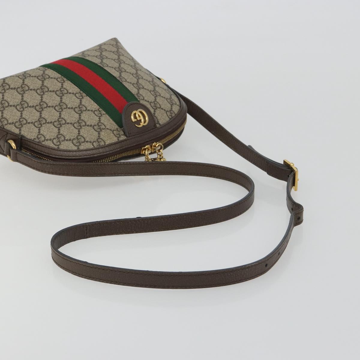 GUCCI GG Supreme Shoulder Bag PVC Beige Gold 499621 Auth bs35770